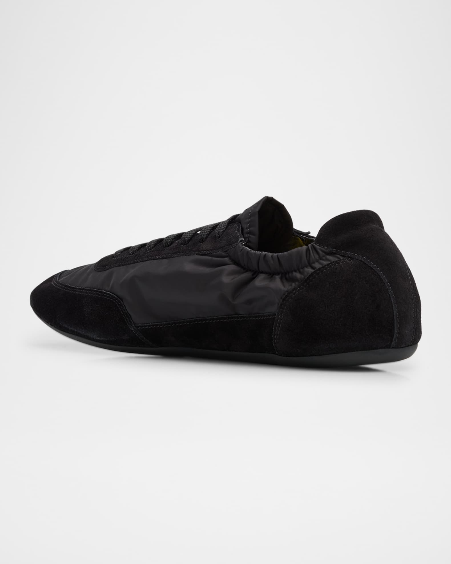 Prada Men's Collapse Nylon and Suede Low-Top Sneakers | Neiman Marcus