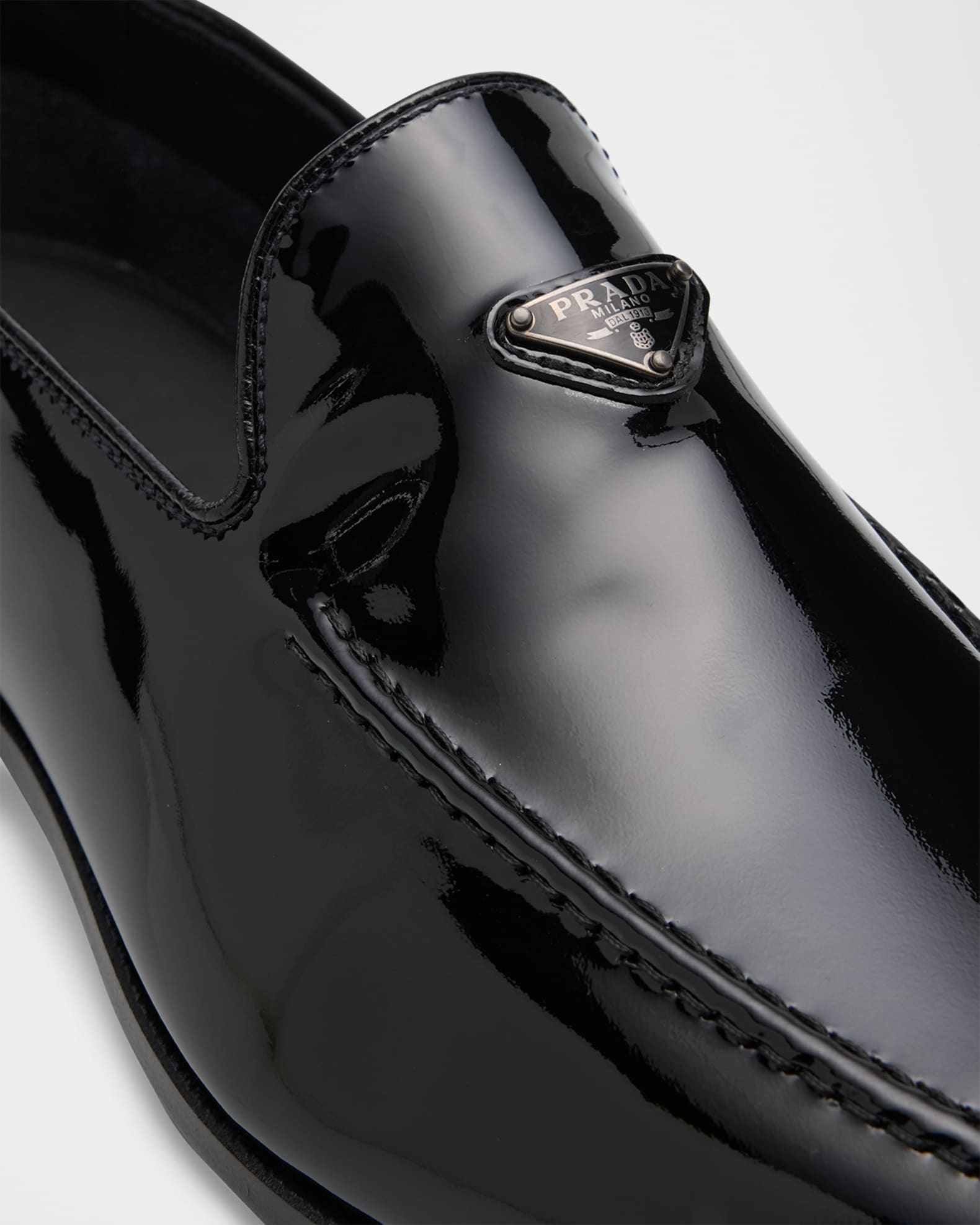 靴 PRADA Patent leather Almighty loafers Prada Chocolate Patent Leather Loafers | Saks Fifth Avenue