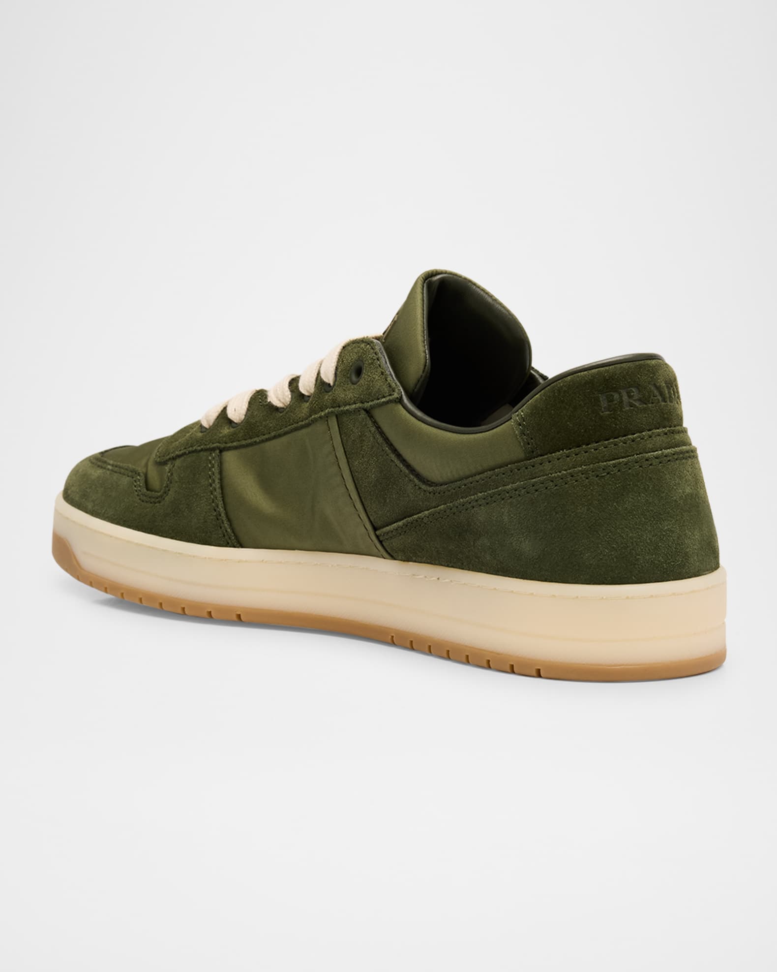 Prada Men's Downtown Nylon and Suede Low-Top Sneakers