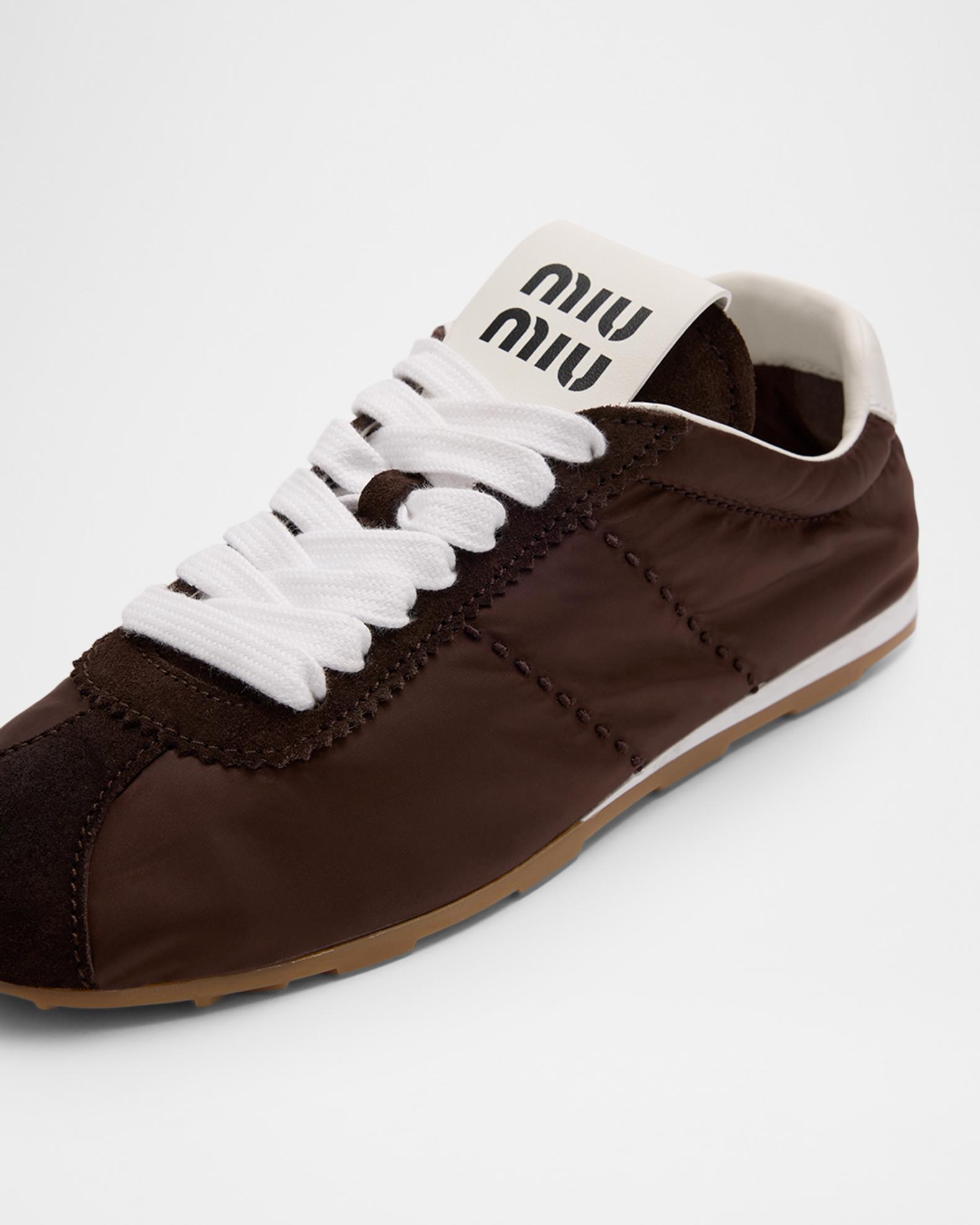 Miu Miu Low-Top Nylon & Suede Sneakers | Neiman Marcus