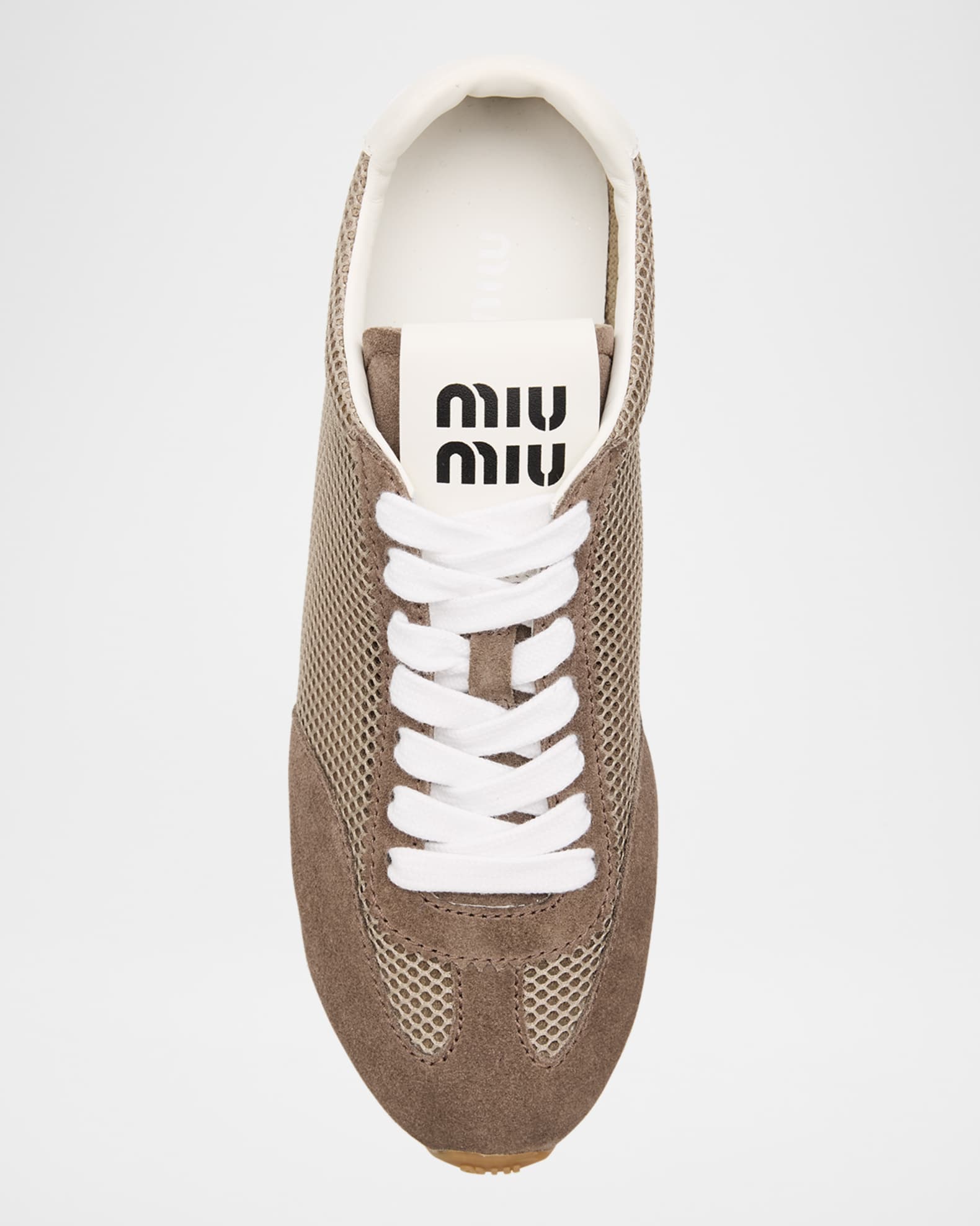 スニーカー MiuMiu | Suede and smooth leather sneakers Miu Miu Suede Bicolor Retro Trainer Sneakers - Bergdorf Goodman