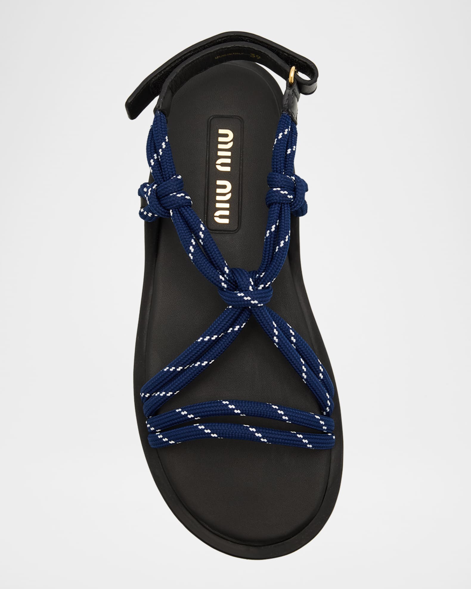 Miu Miu Nastro Cross Rope Grip-Strap Sandals | Neiman Marcus