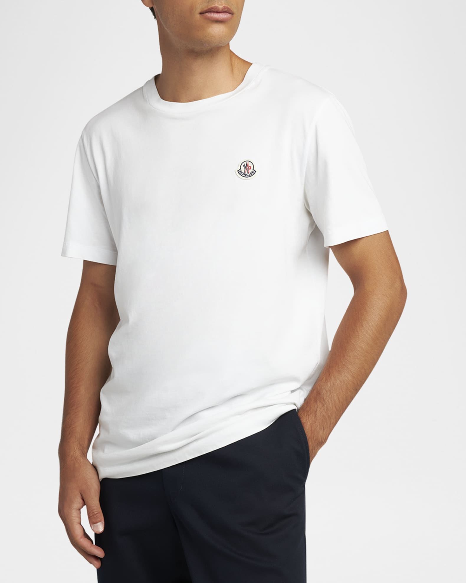Moncler Men's 3-Pack Logo Patch Cotton T-Shirts | Neiman Marcus
