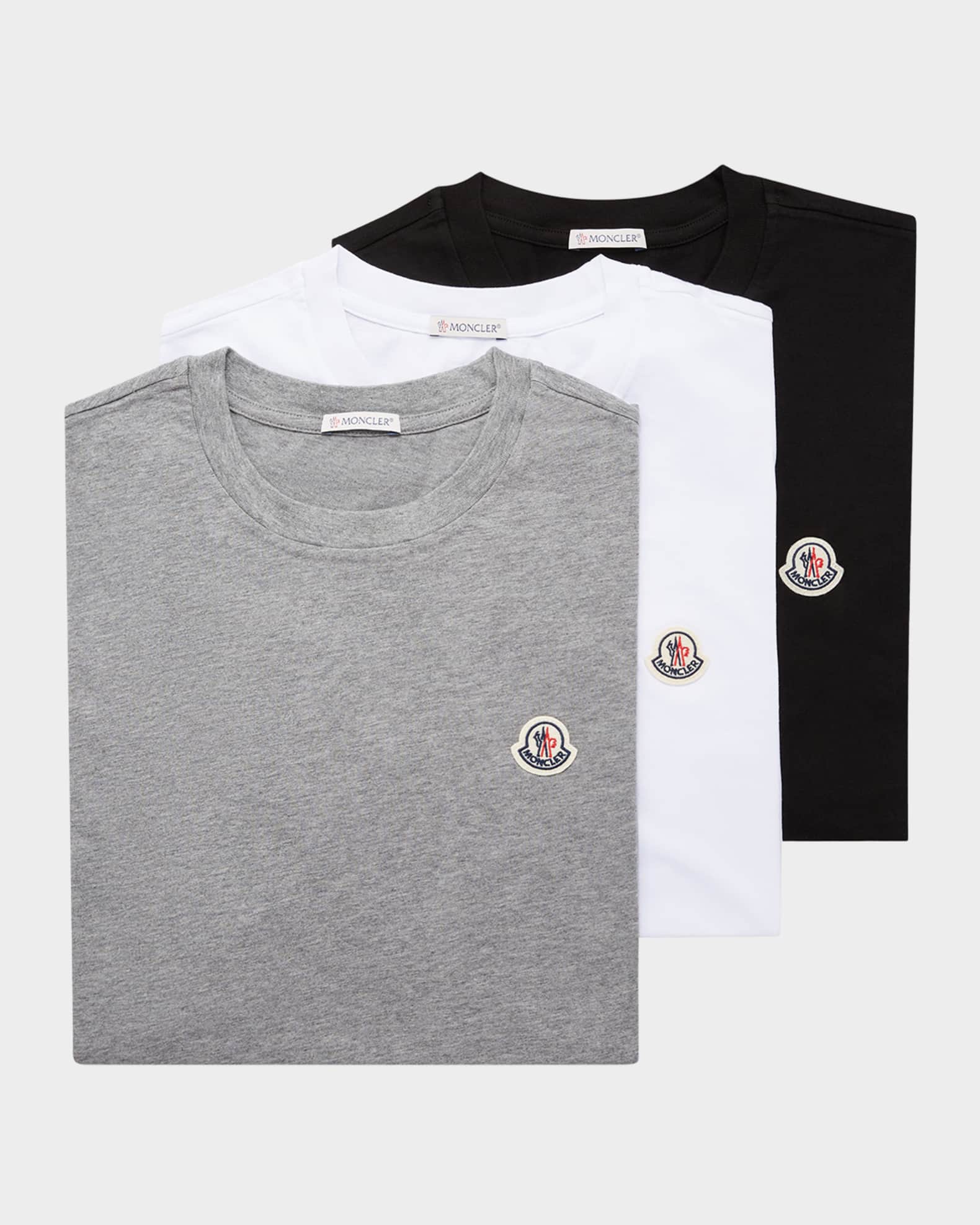 Moncler Men's 3-Pack Logo Patch Cotton T-Shirts | Neiman Marcus Moncler Men's 3-Pack Logo Patch Cotton T-Shirts | Neiman Marcus