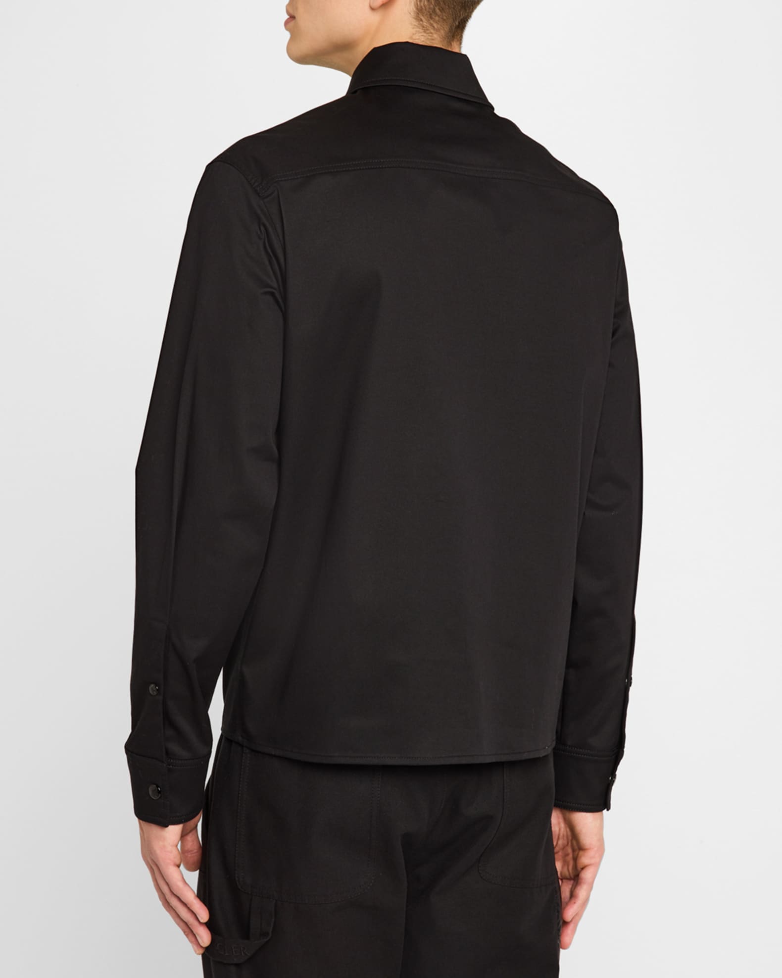 Moncler Men's Full-Zip Twill Overshirt | Neiman Marcus