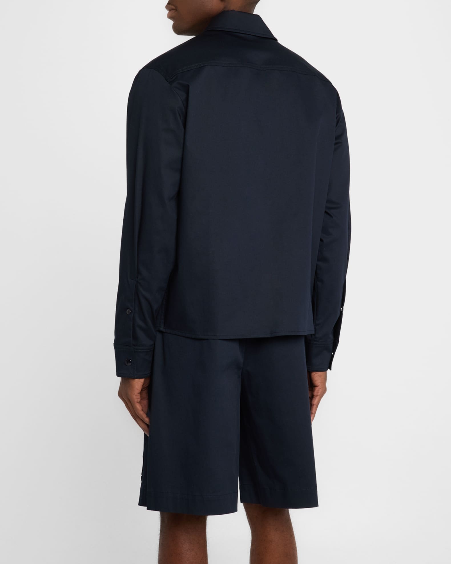 Moncler Men's Full-Zip Twill Overshirt | Neiman Marcus