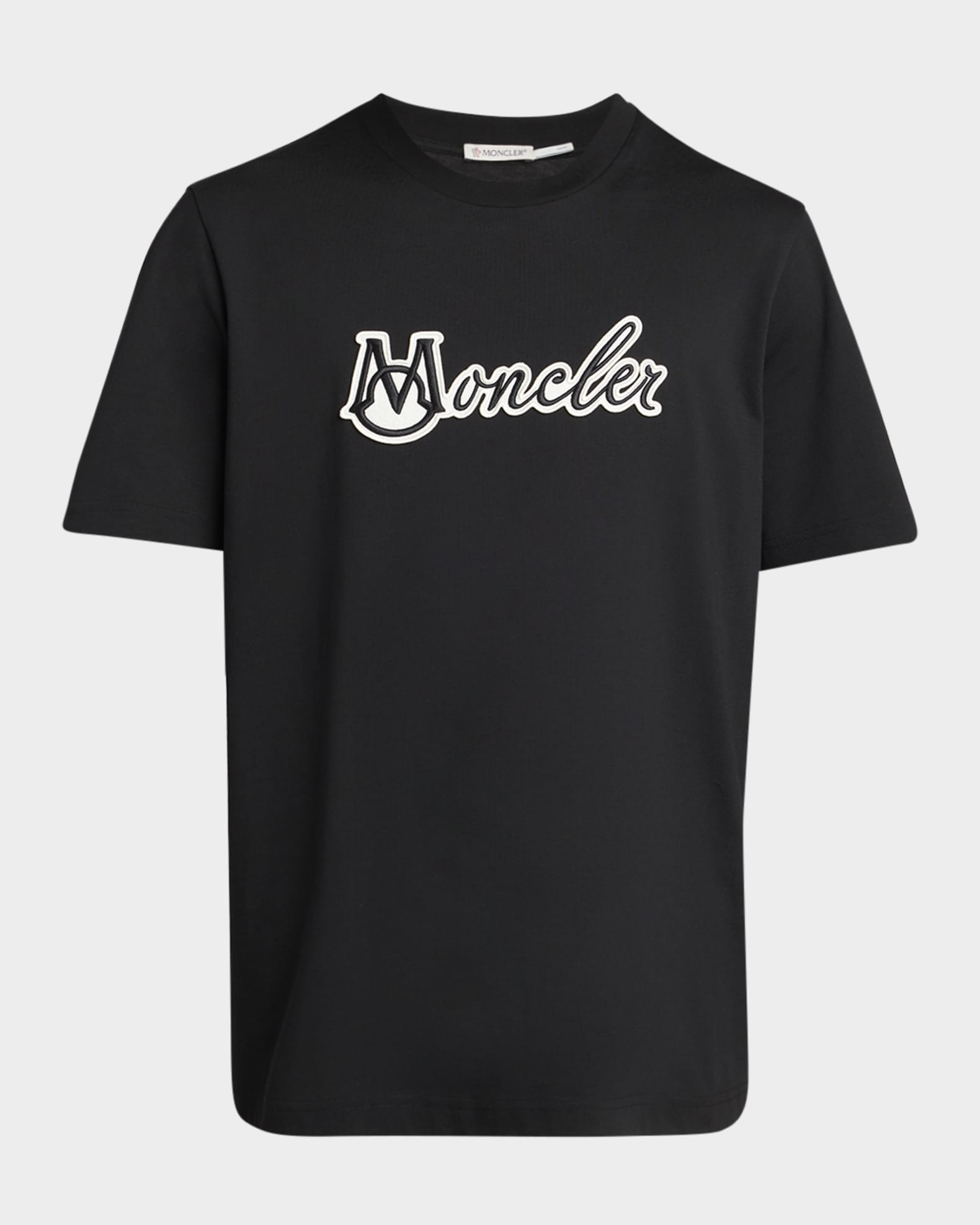 Tシャツ・カットソー MONCLER T-SHIRT WITH EMBROIDERED LOGO Moncler Men's Embroidered Logo T-Shirt | Neiman Marcus