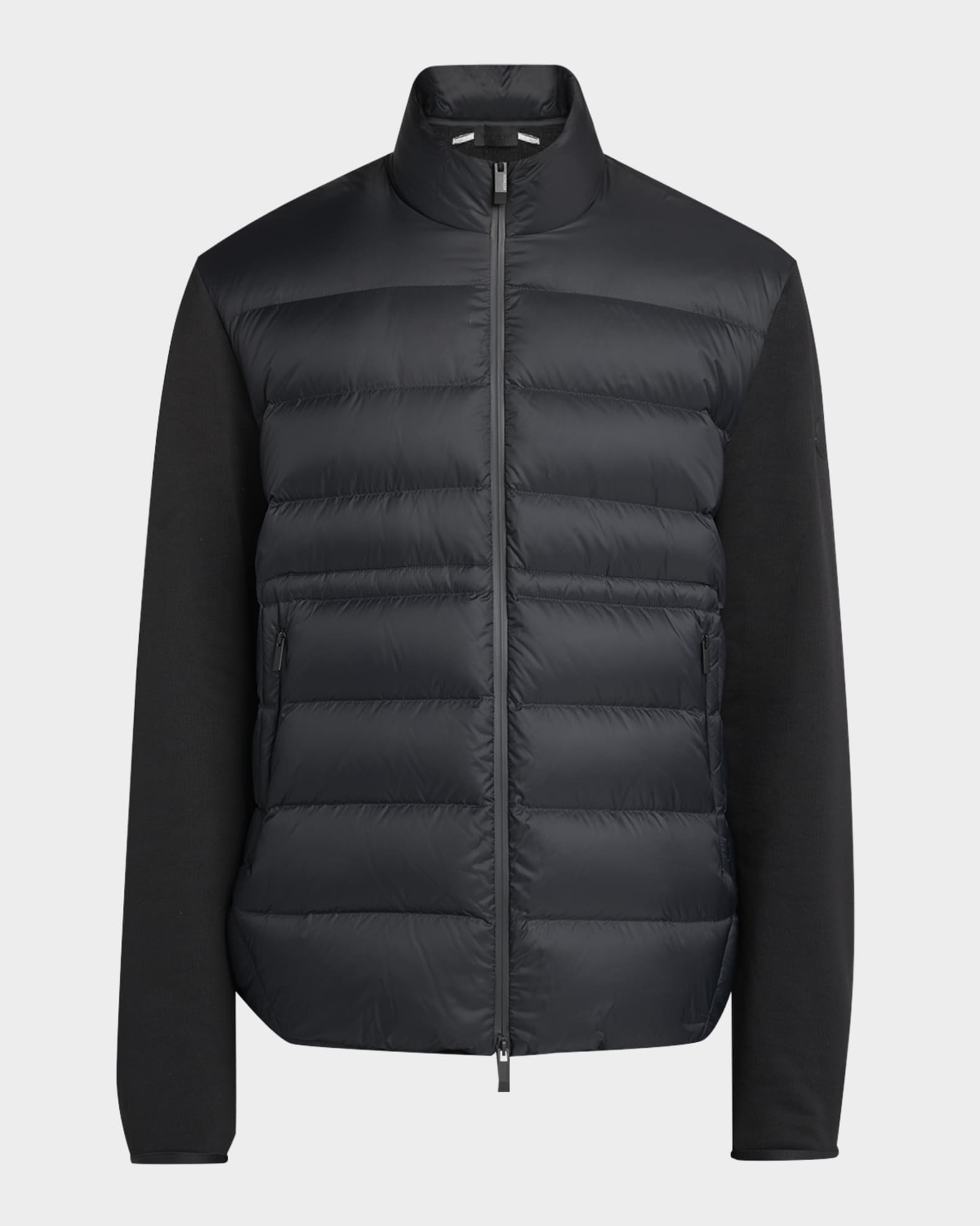 Moncler Men's Zip-Up Down Knit Combo Jacket | Neiman Marcus