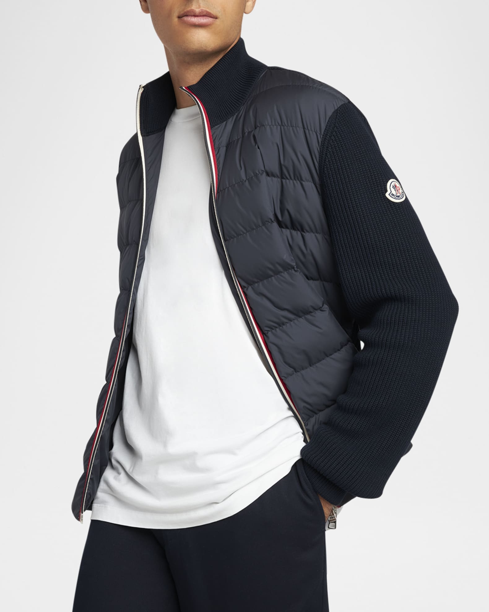 Moncler Men's Down Knit Jacket | Neiman Marcus