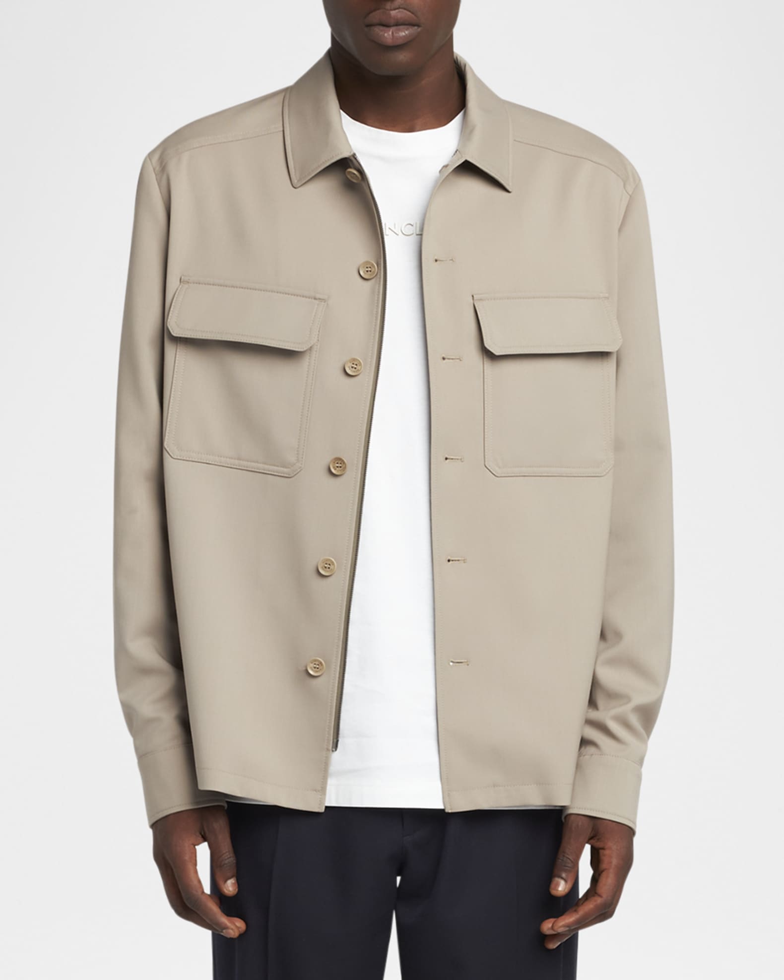 Men's Two-Pocket Casual Button-Down Shirt 1
