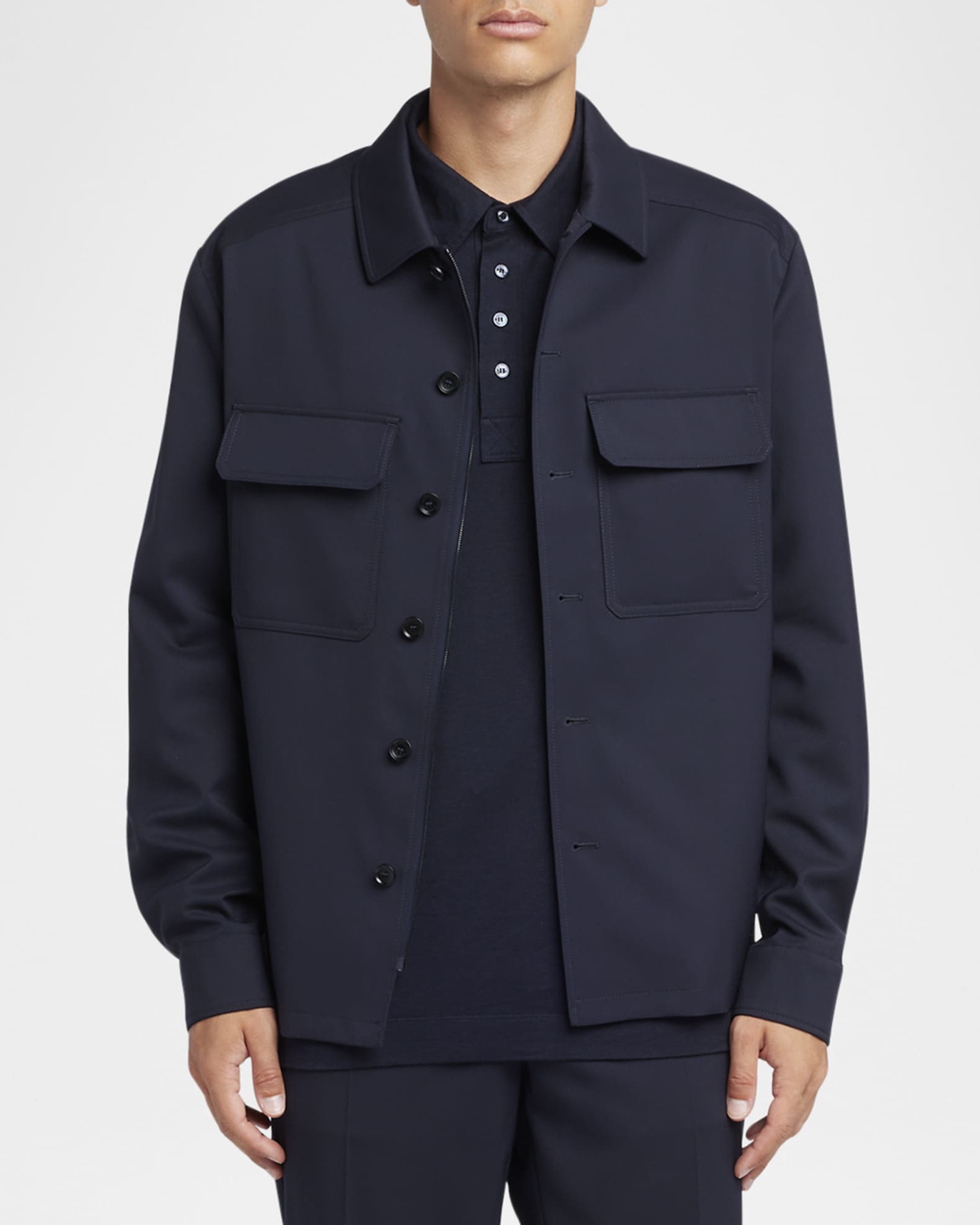 Men's Two-Pocket Casual Button-Down Shirt 1