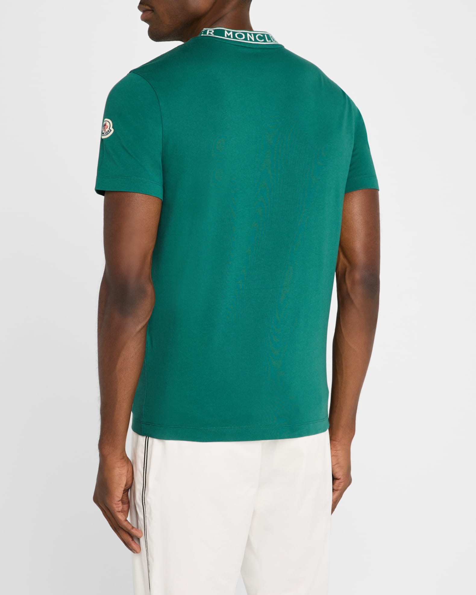 Moncler Men's Logo-Collar Jersey T-Shirt | Neiman Marcus