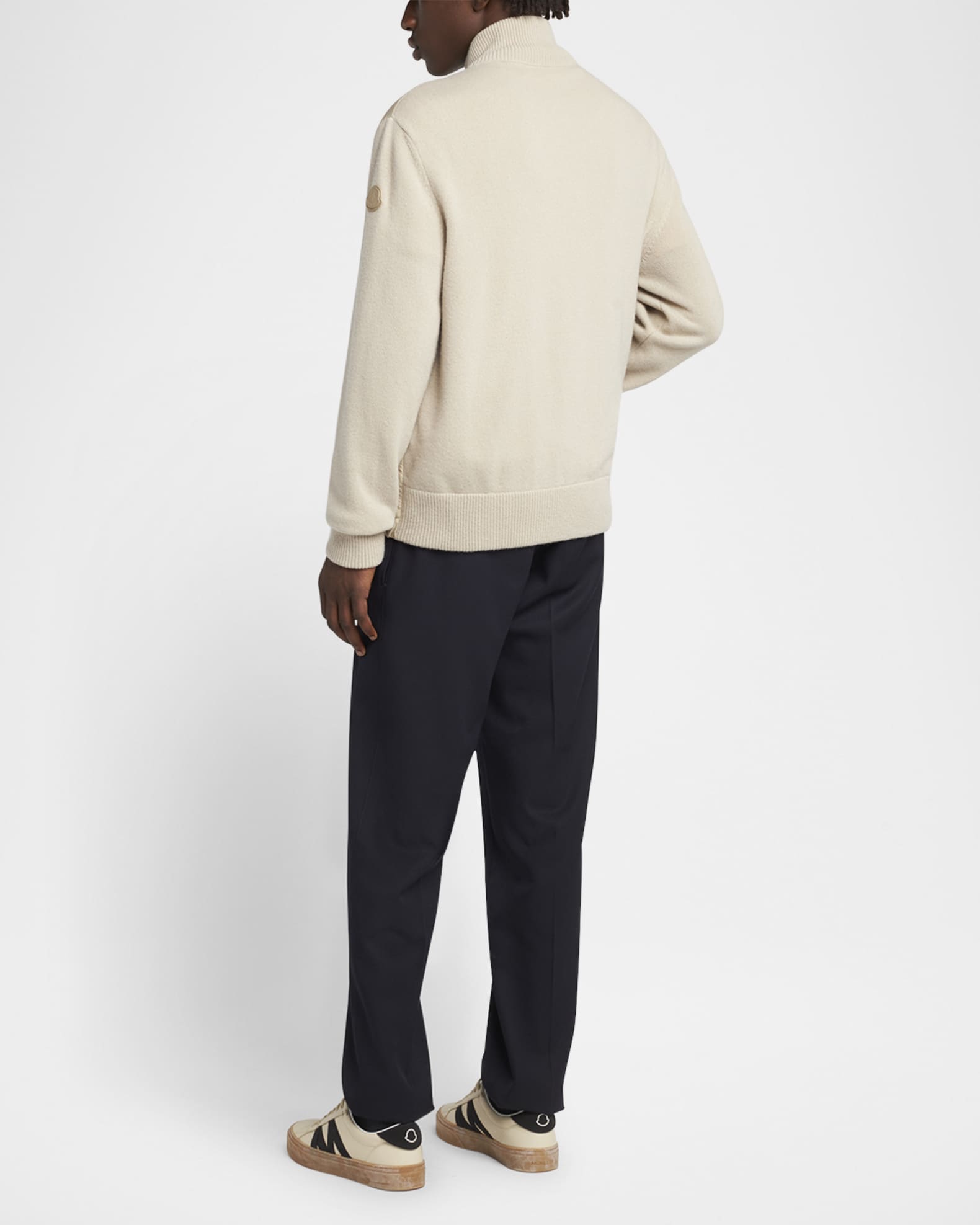 ダウンジャケット MONCLER Men Jacket J20911A00020597R9 038 Beige Moncler Men's Knit Down Jacket | Neiman Marcus