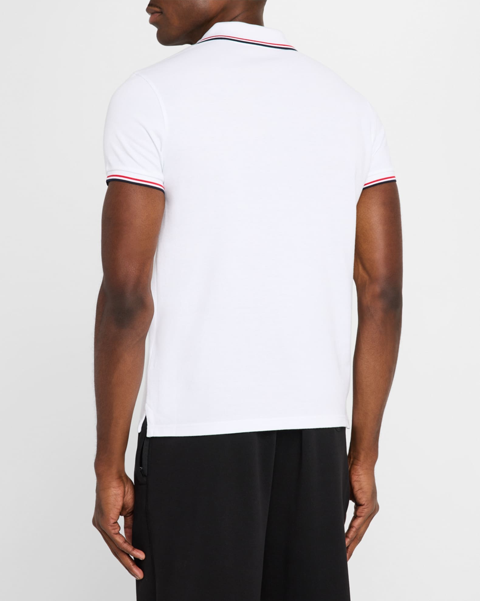 Moncler Men's Striped-Trim Polo Shirt | Neiman Marcus