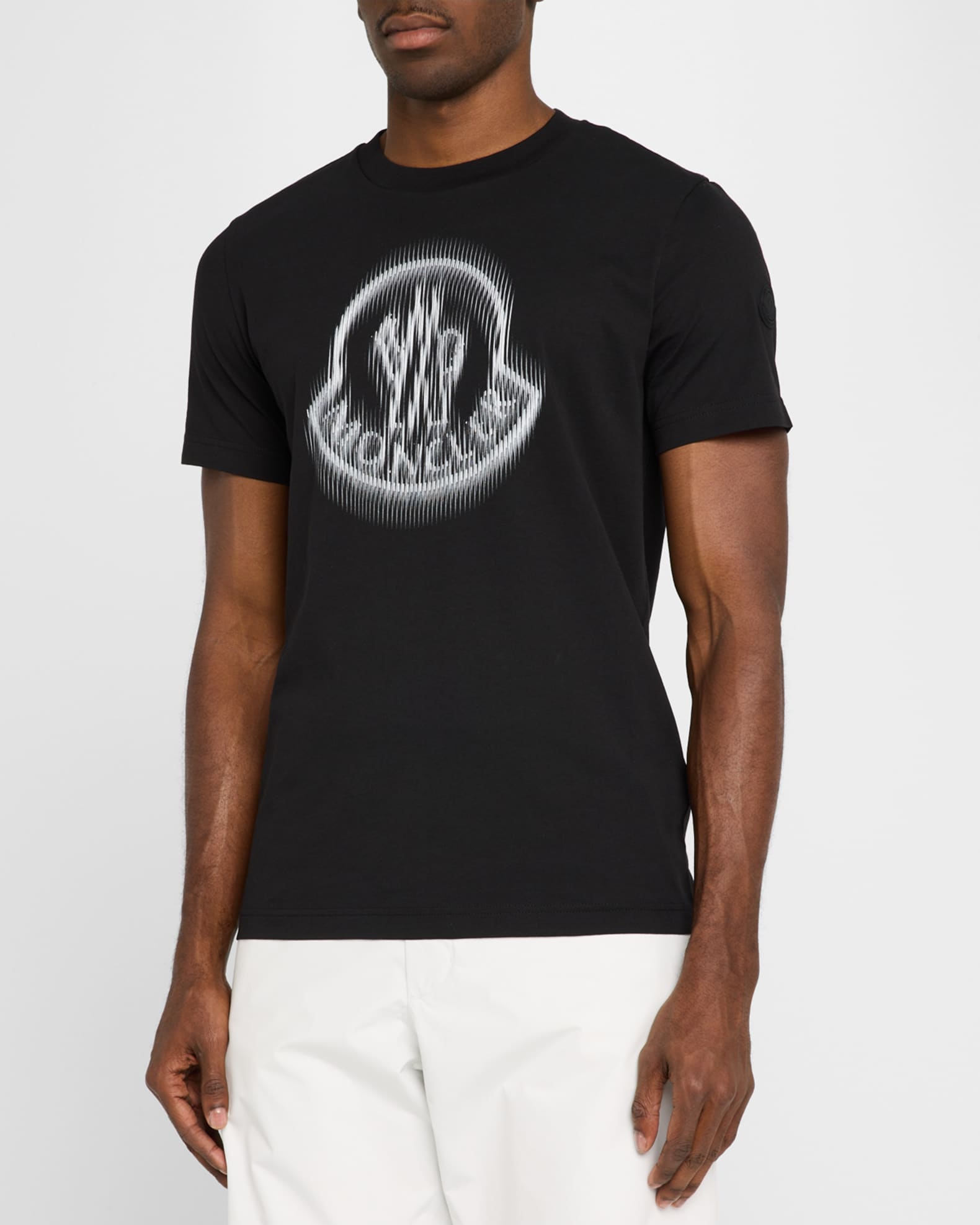Moncler Men's Cotton Faded Logo T-Shirt | Neiman Marcus