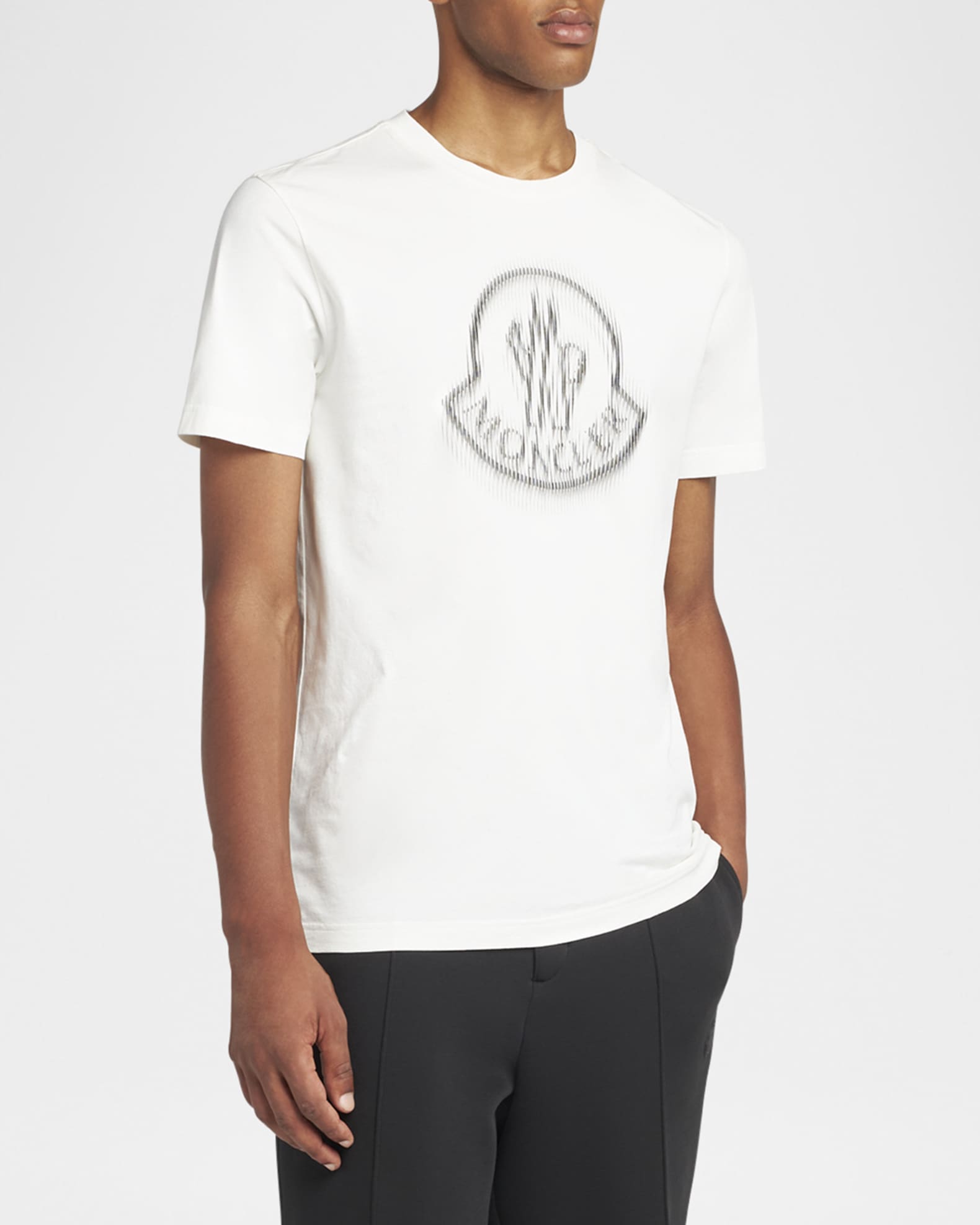 Moncler Men's Cotton Faded Logo T-Shirt | Neiman Marcus