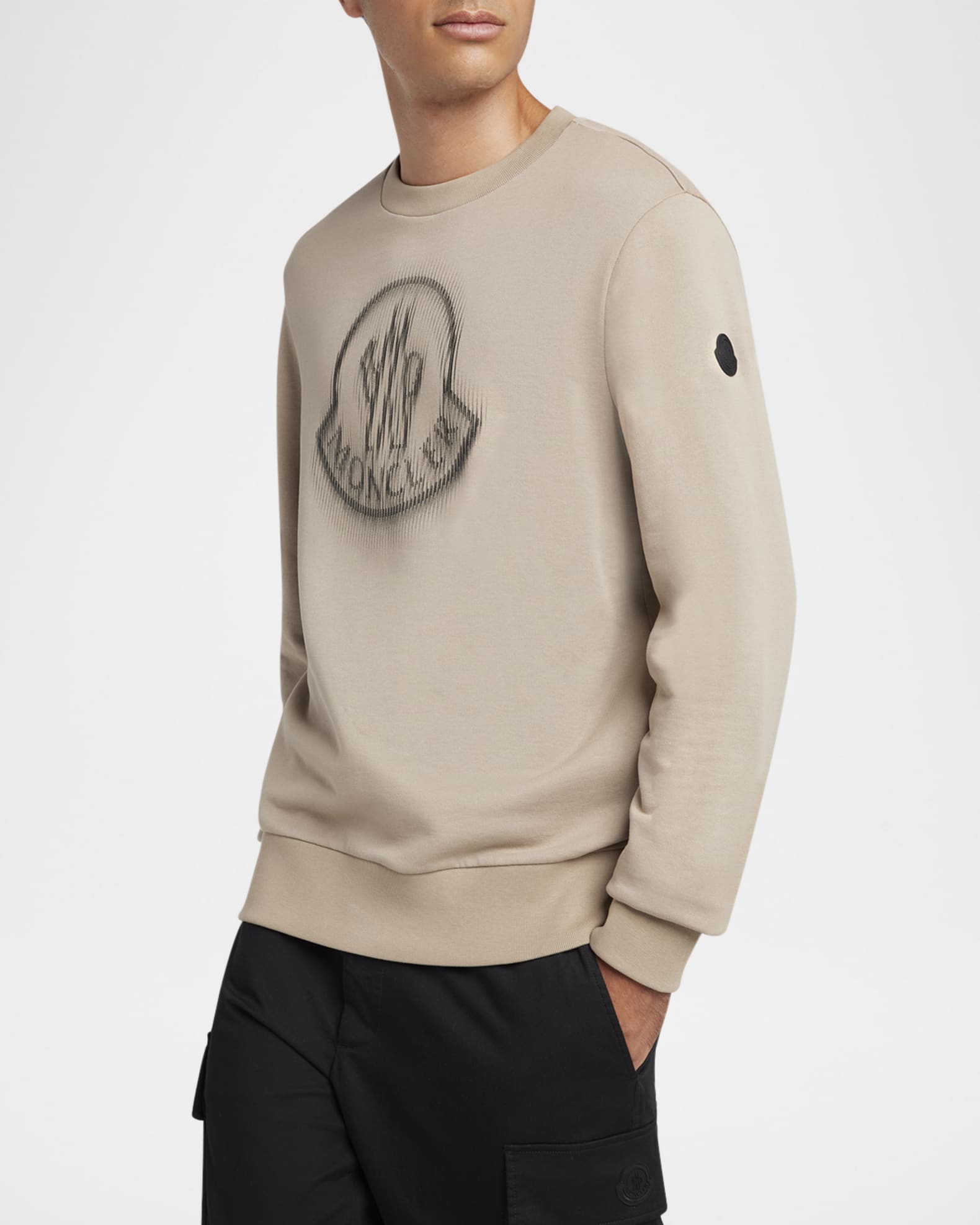 MONCLER☆ロゴデザイン パーカー CREAM MENS Moncler Men's Cotton Faded Logo Sweatshirt | Neiman Marcus