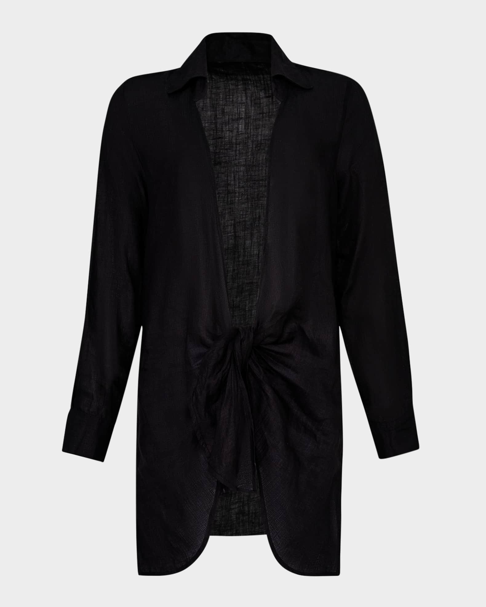 Millie Tie-Front Shirt Coverup 0