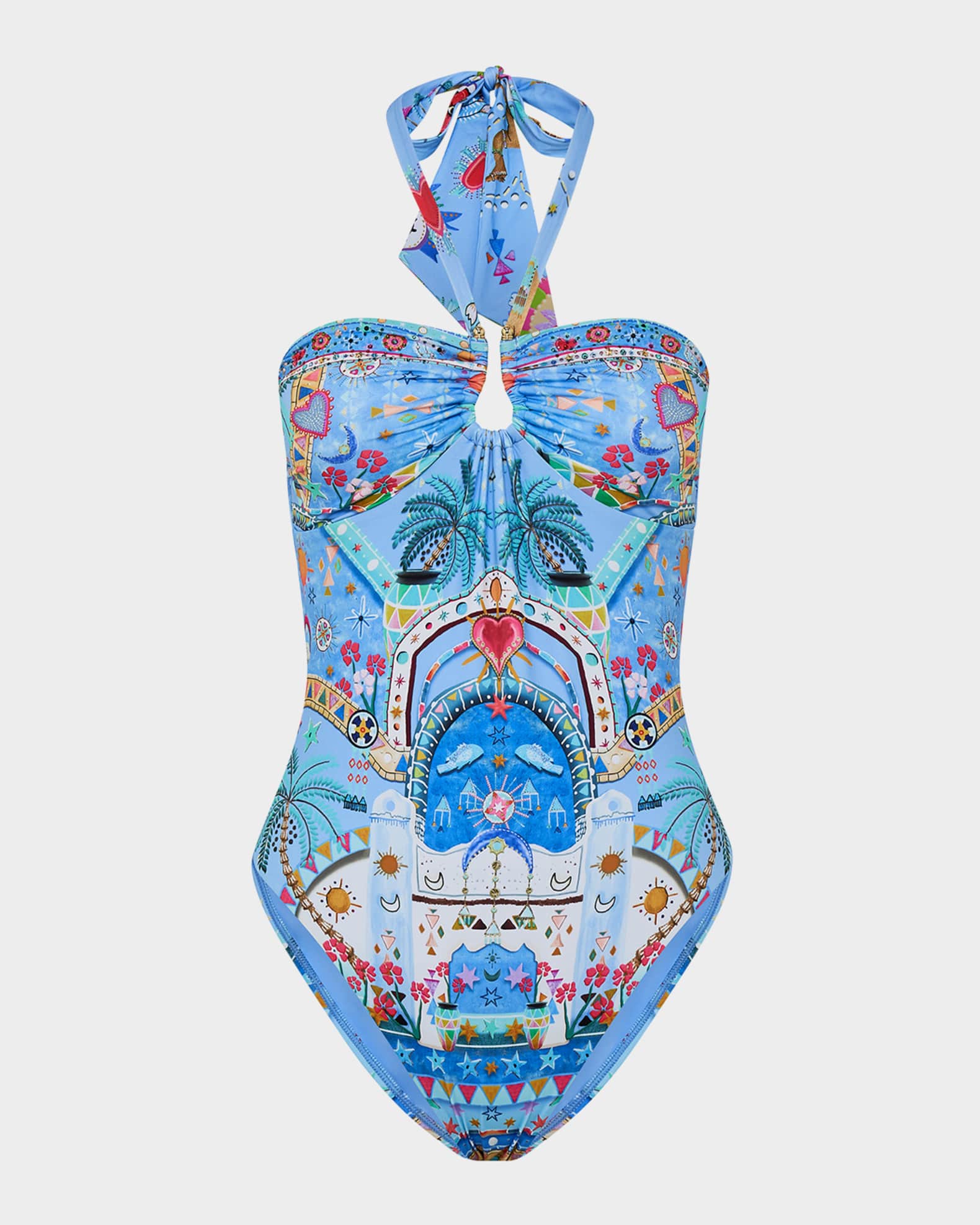 A Painted Village Bandeau One-Piece Swimsuit 0