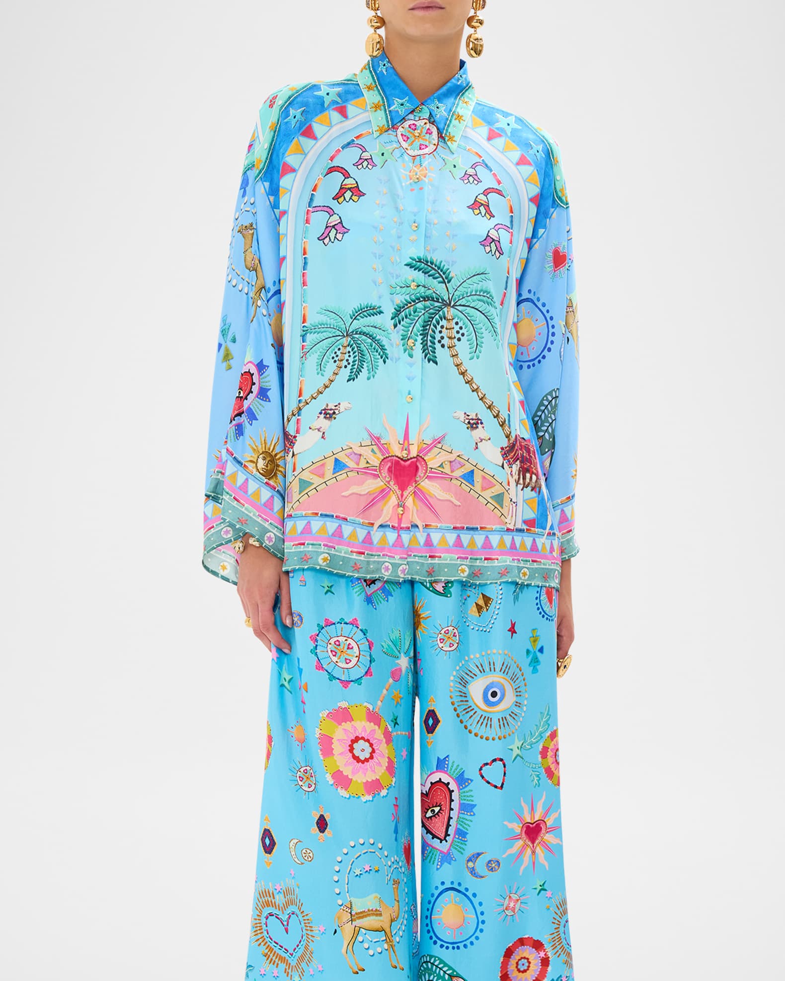 A Painted Village Wide-Sleeve Blouse 1