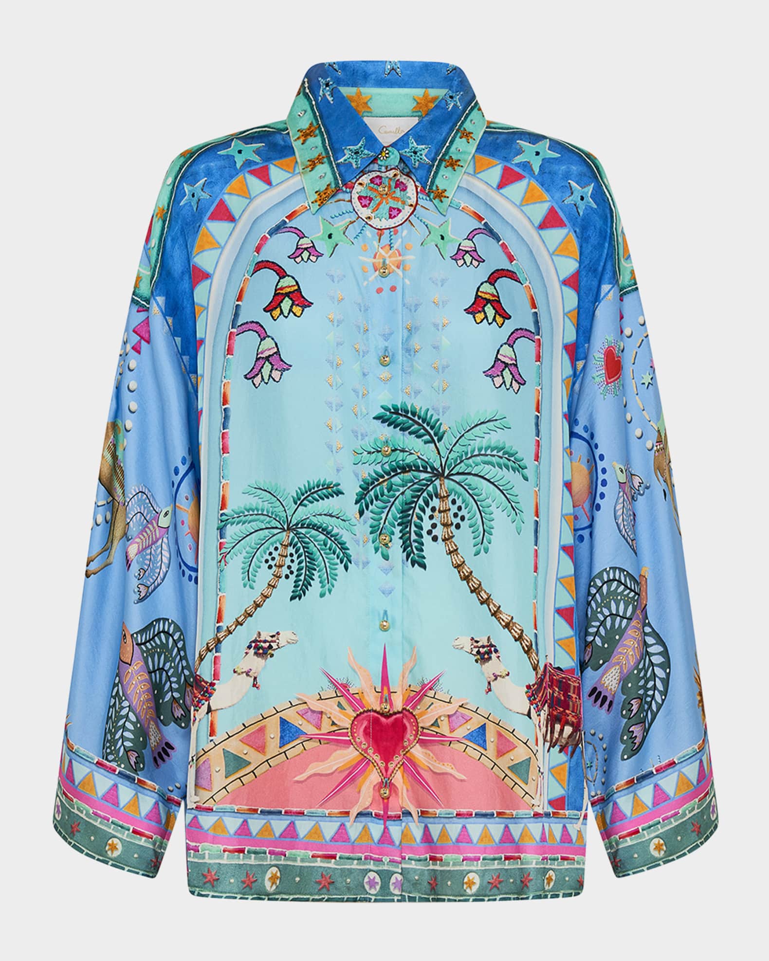 A Painted Village Wide-Sleeve Blouse 0