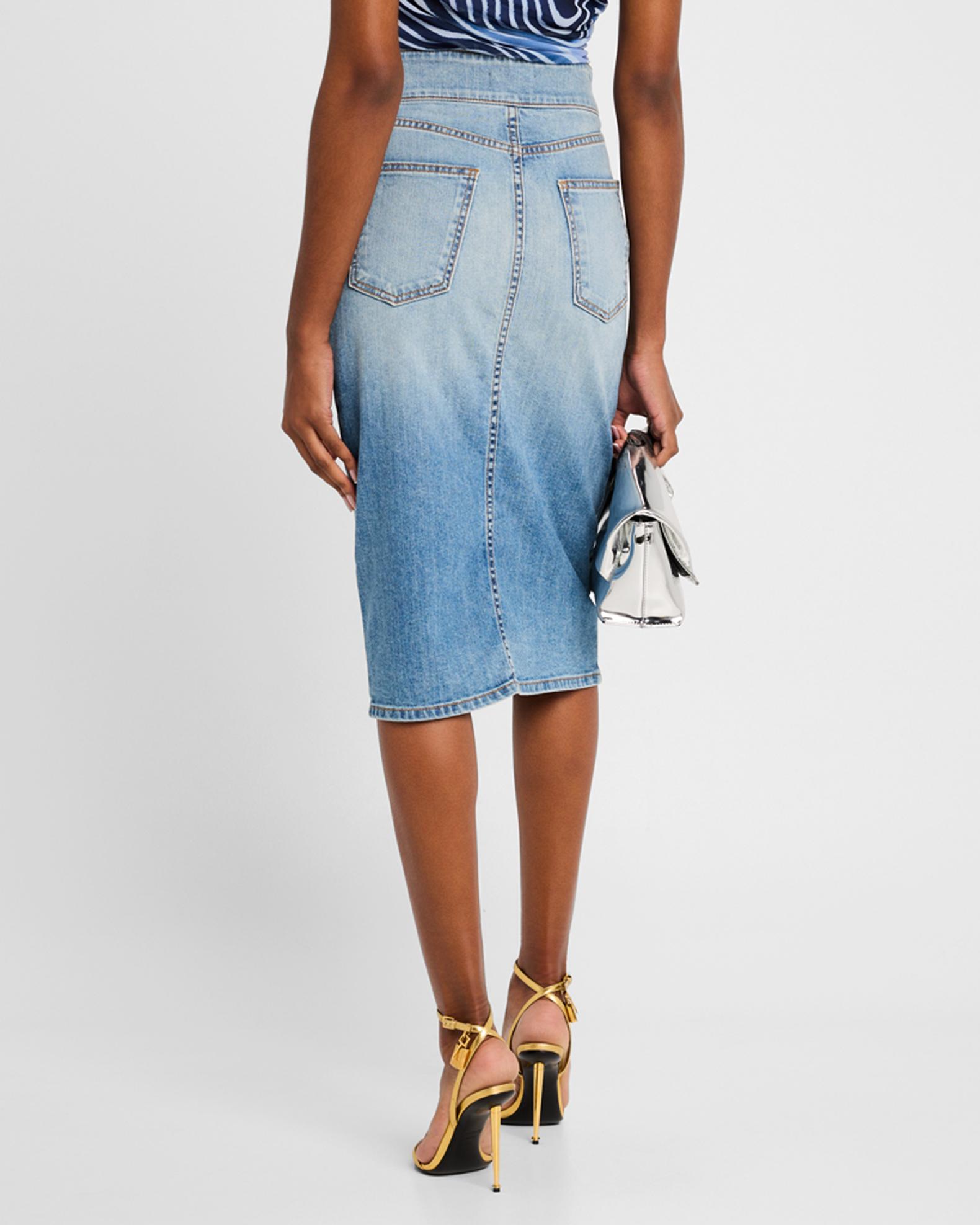 Ramy Brook Karter Denim Knee-Length Skirt | Neiman Marcus
