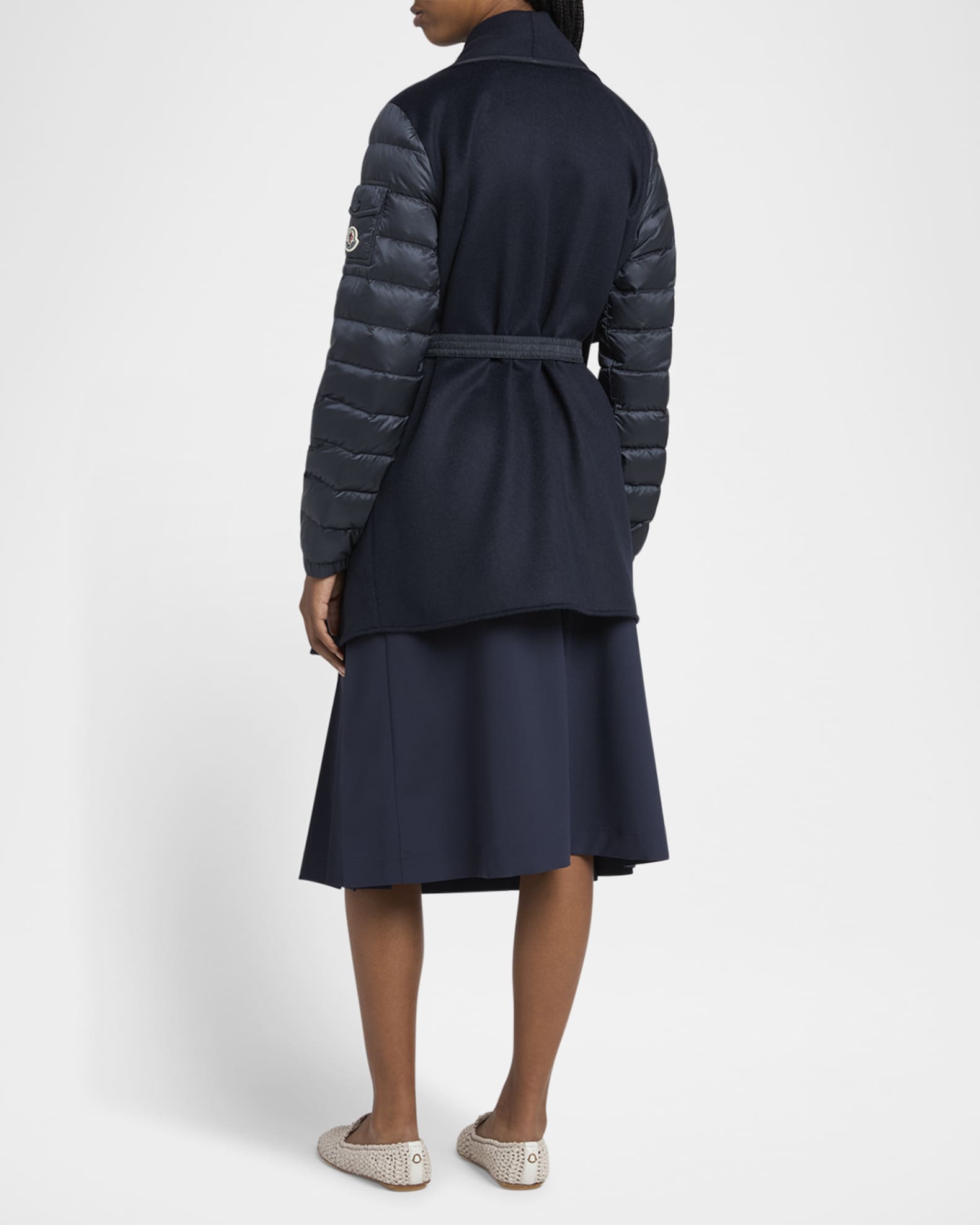 【関税&送料込】Moncler Virgin Wool Blend Cape Moncler Navy Virgin Wool Blend Cape | Balardi