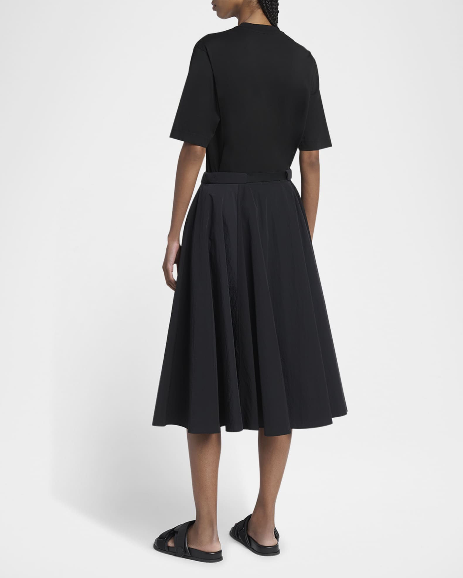 Moncler Nylon Midi Skirt | Neiman Marcus