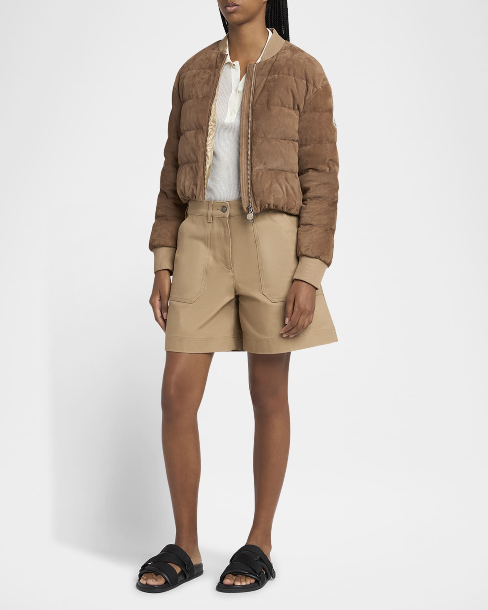 Moncler suede jacket deals
