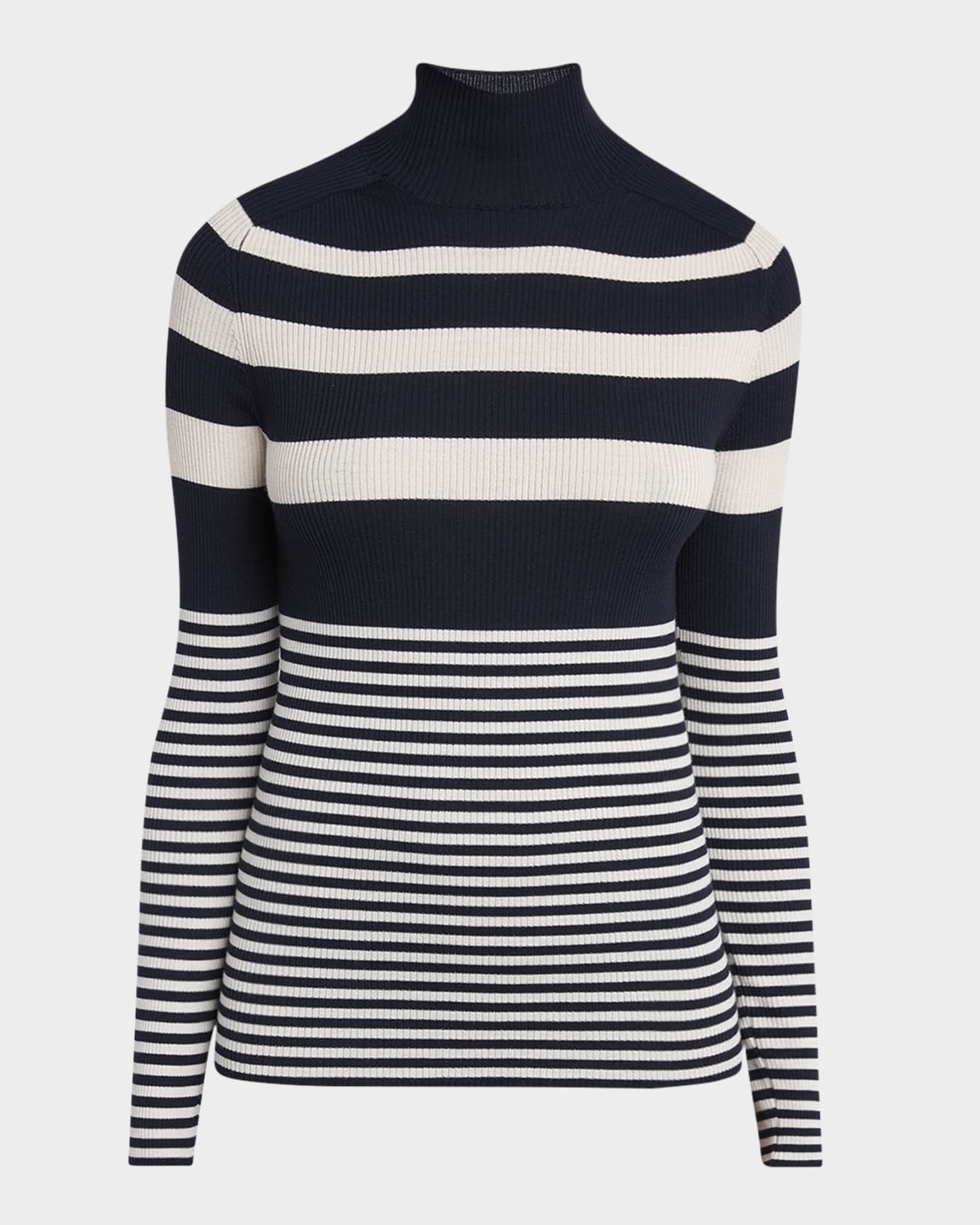 Stripe Wool Turtleneck Sweater 0