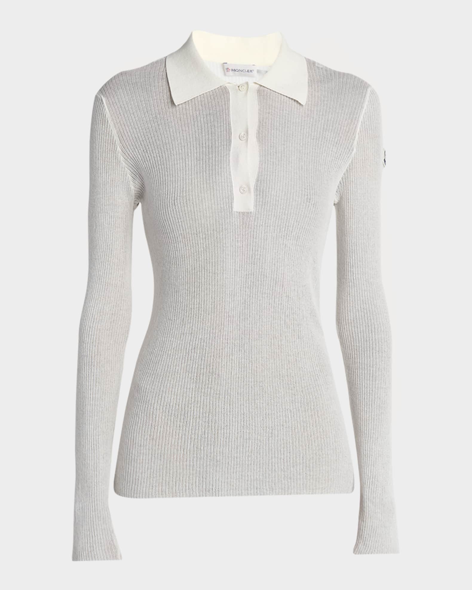 Long-Sleeve Ribbed Polo Shirt 0