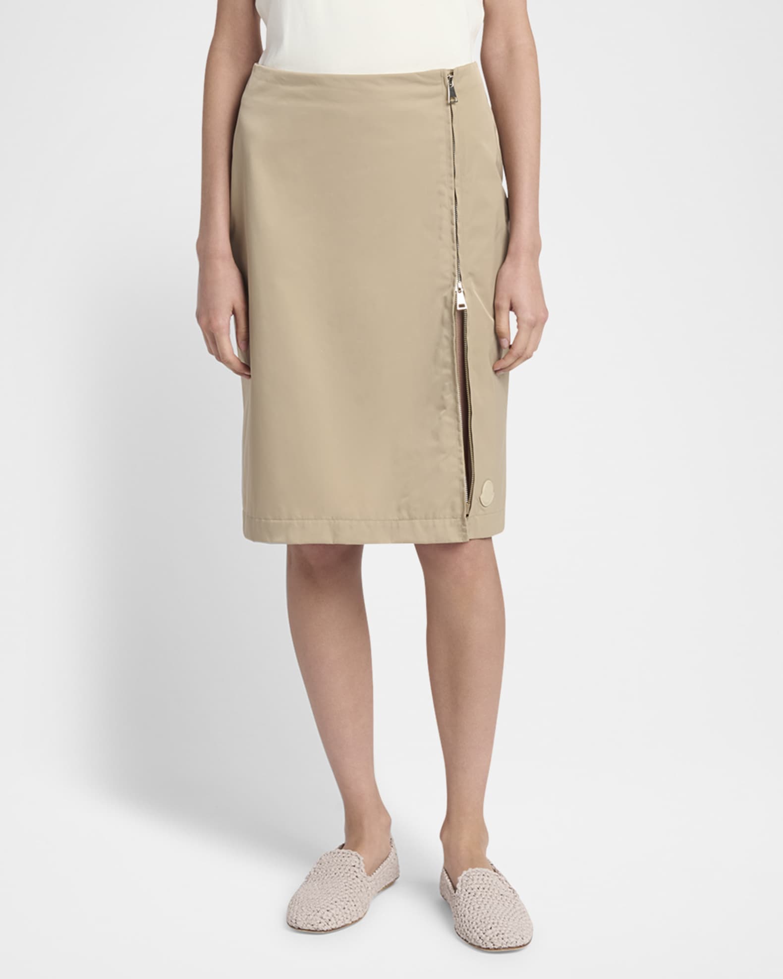 Knee Length Zip Skirt