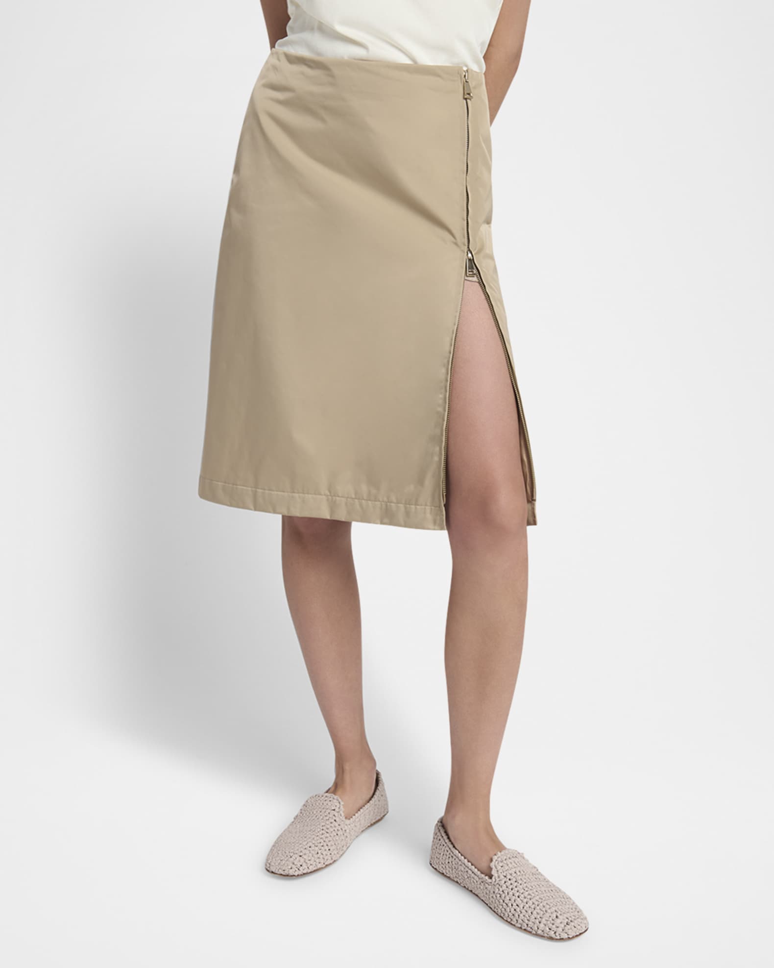 Knee Length Zip Skirt
