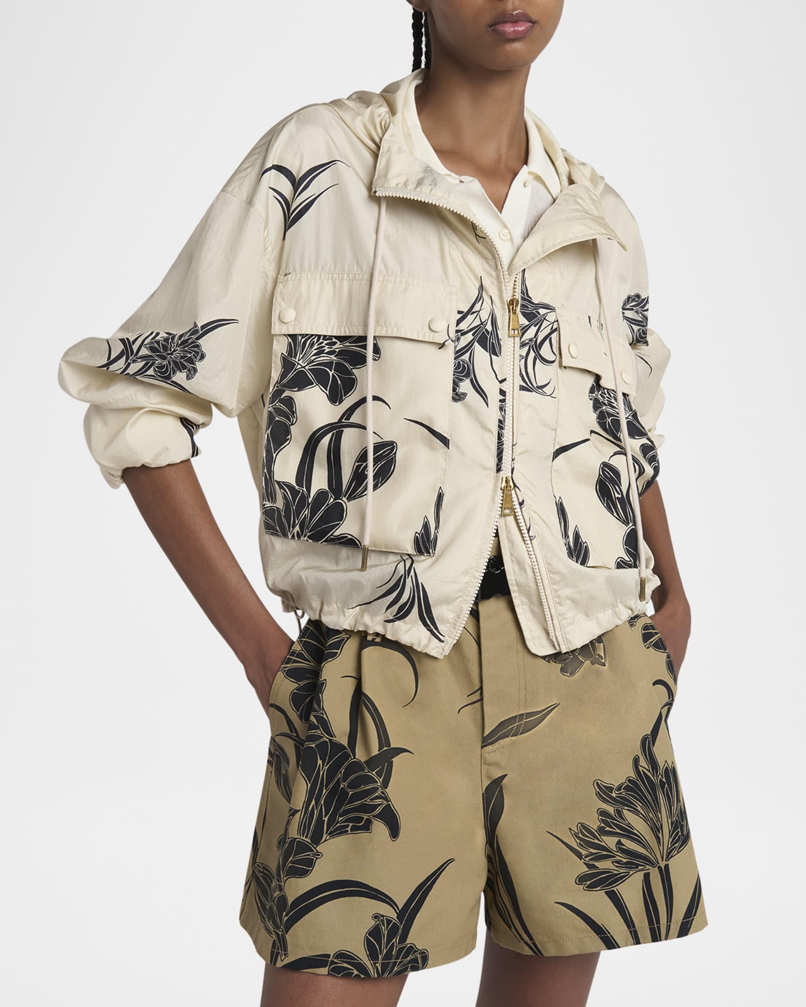Moncler Sauvan Printed Short Parka | Neiman Marcus