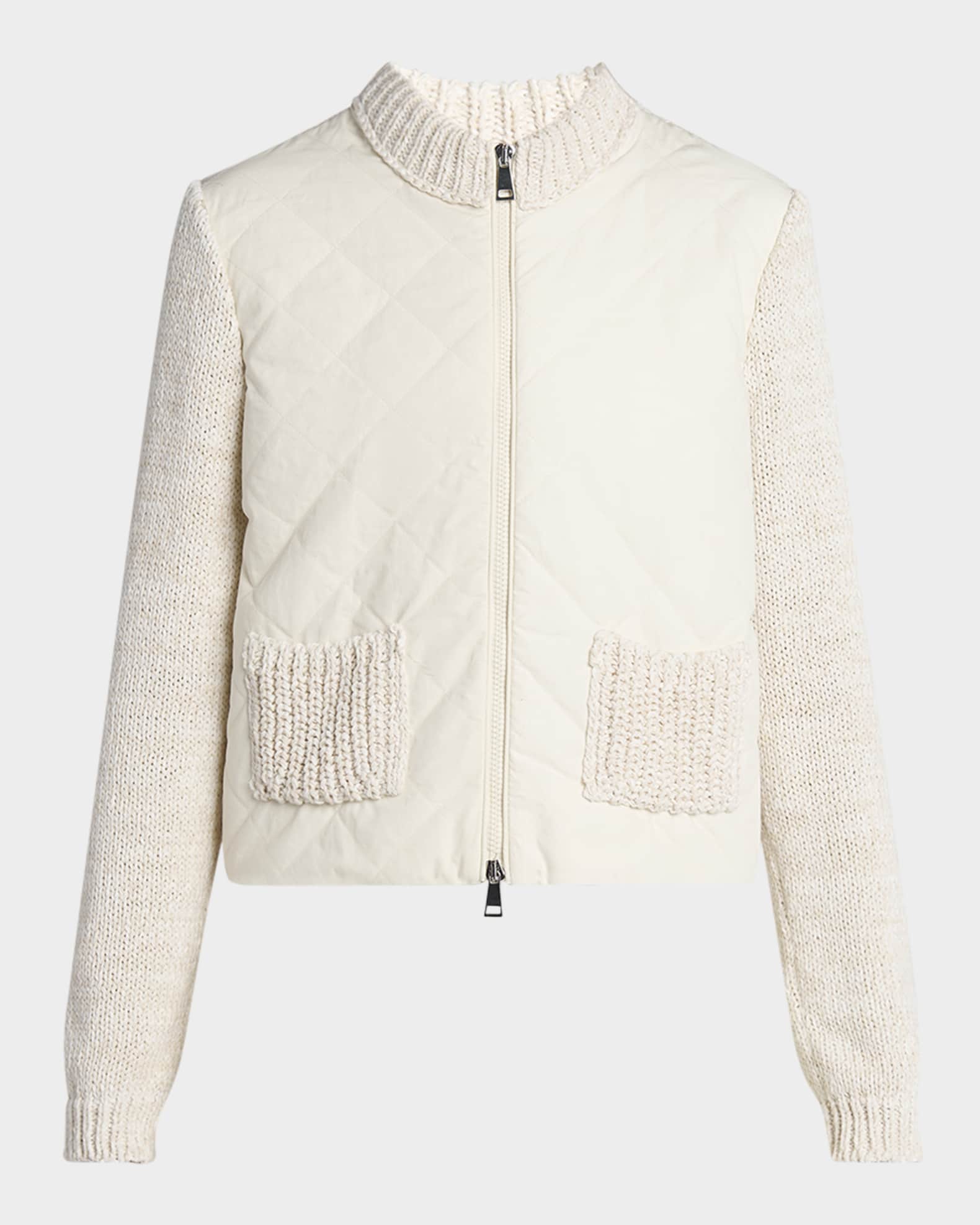 Quilted Knit Zip Cardigan 0