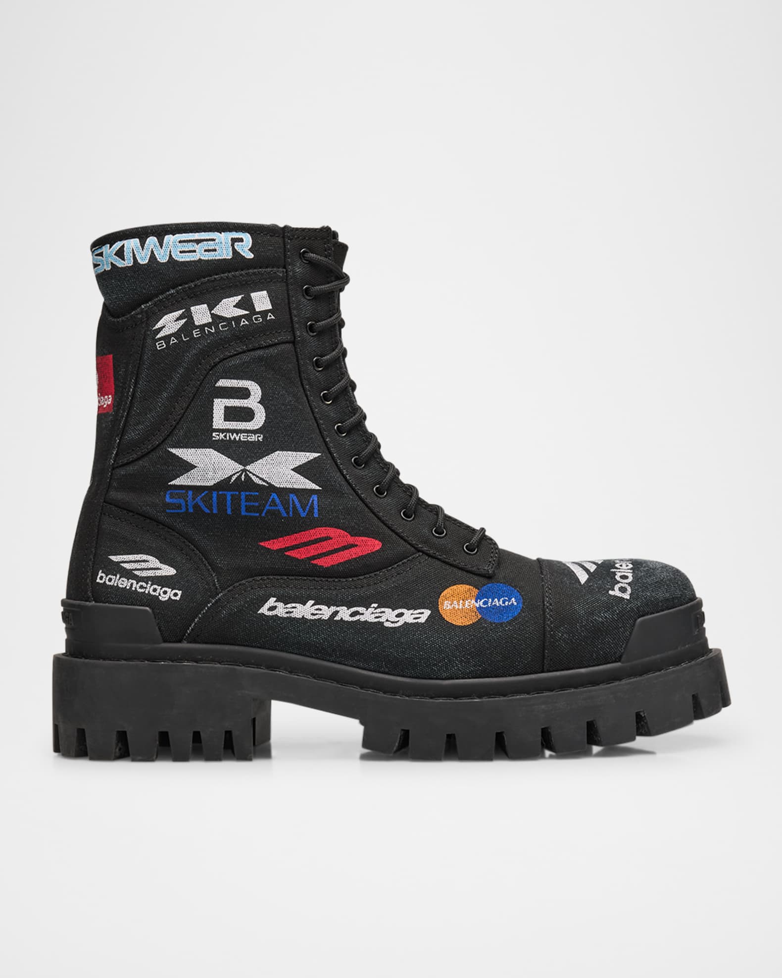 Men's Combat Strike L20 Print Canvas Lace-Up Boots 0