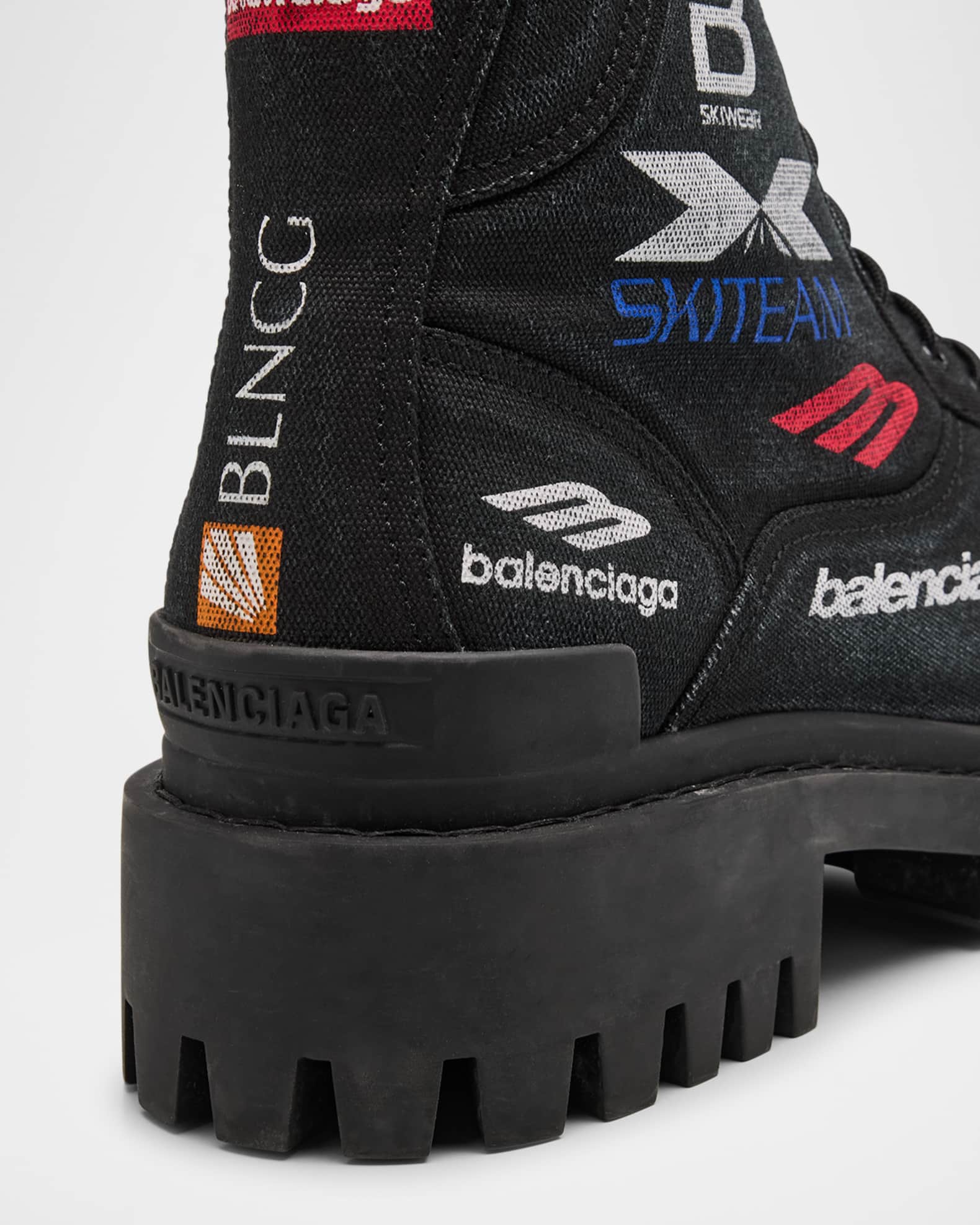 [BALENCIAGA]ストライクL20プリンティングブーツ Balenciaga Men's Combat Strike L20 Print Canvas Lace-Up