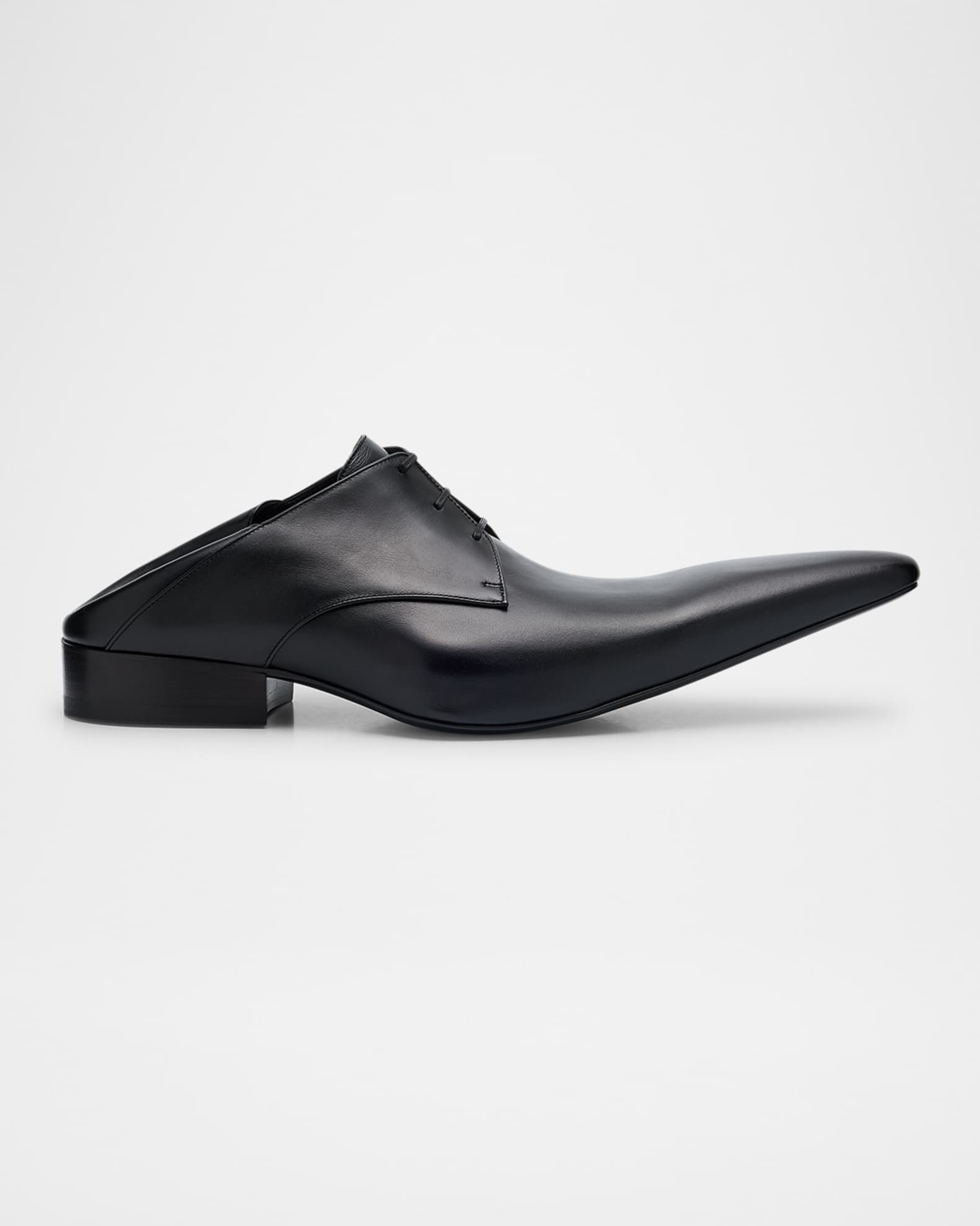 Men's Opera Calfskin Pointed-Toe Derby Shoes 0