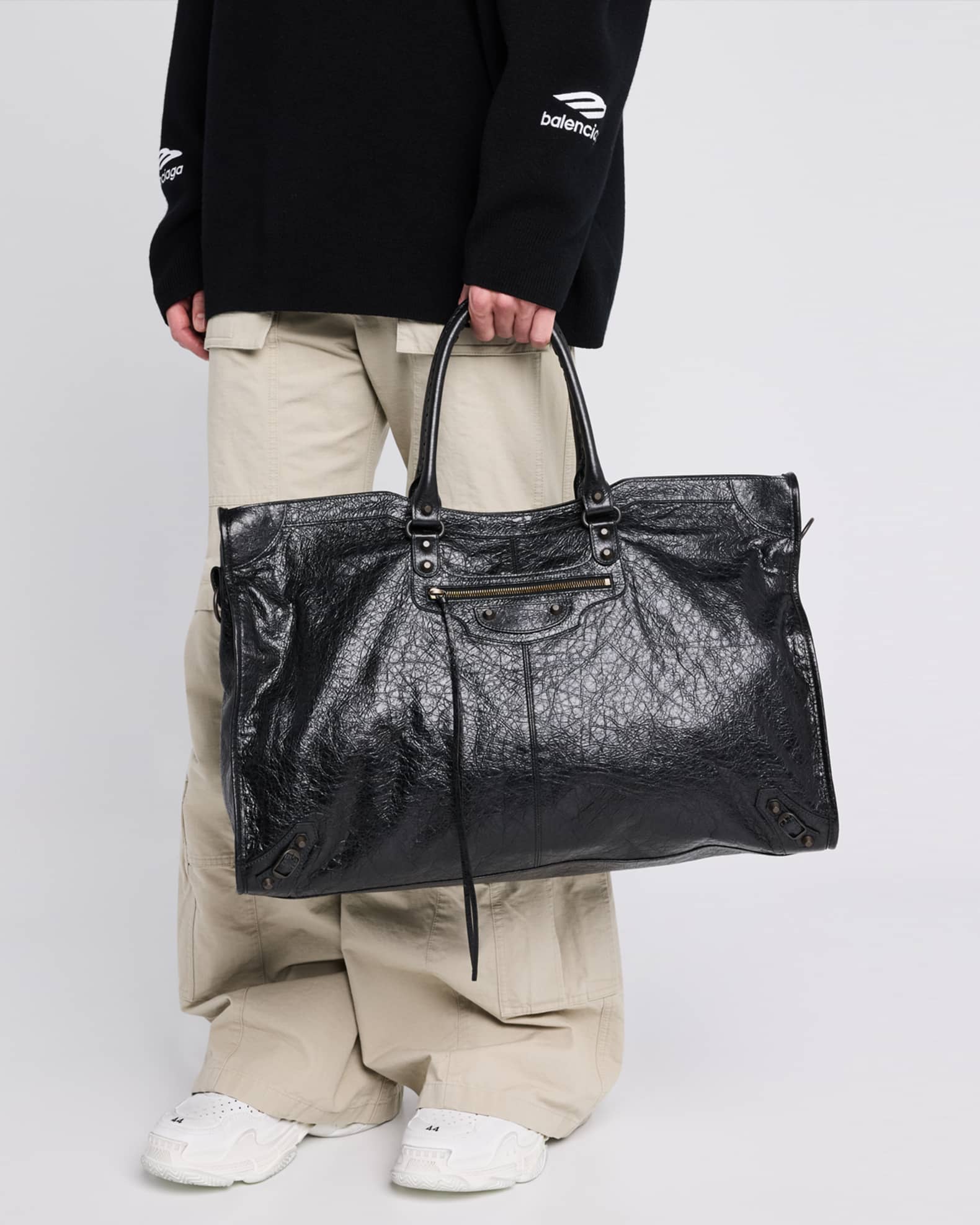 Balenciaga Men's Le City Leather Travel Bag | Neiman Marcus