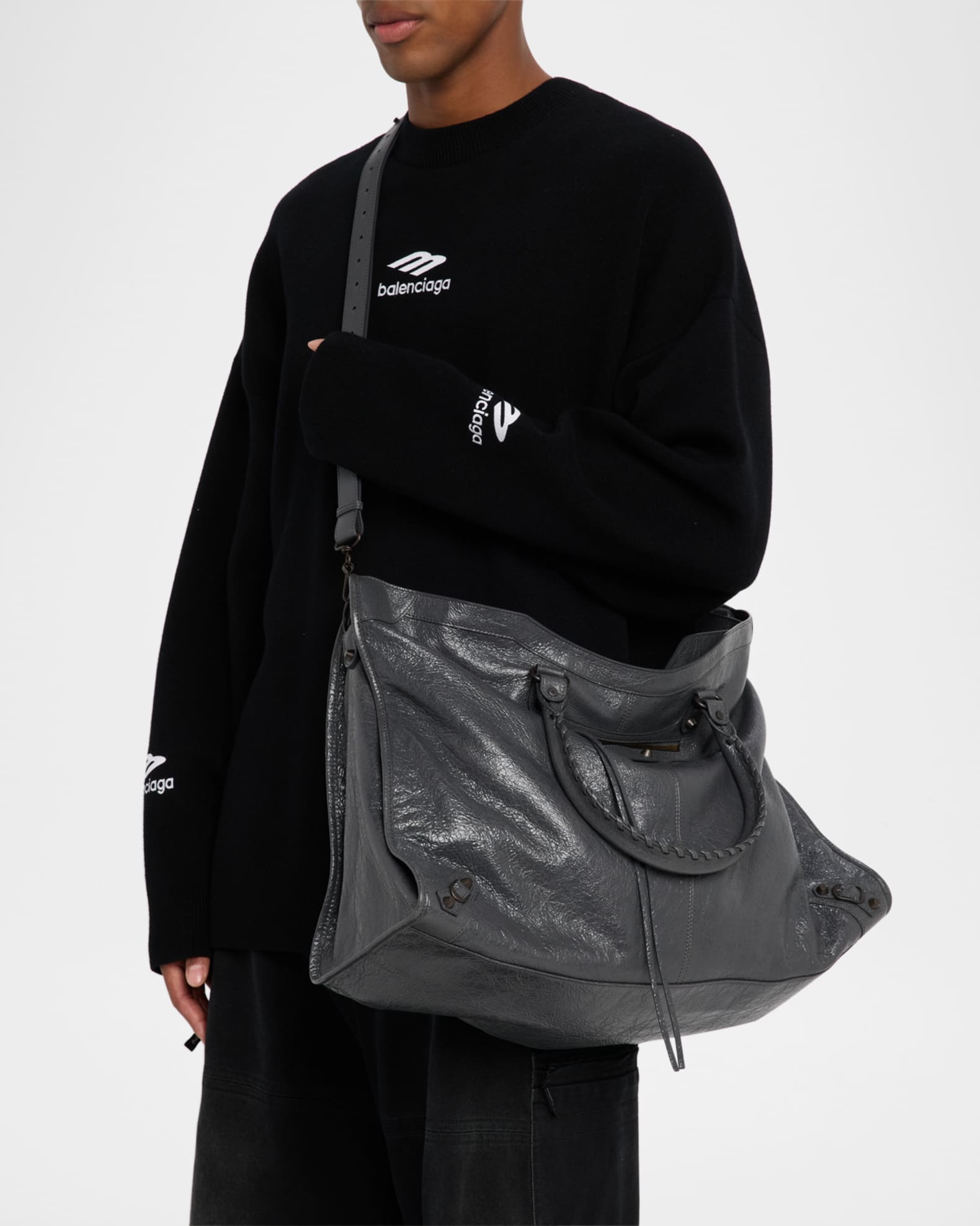 Balenciaga Men's Le City Leather Travel Bag | Neiman Marcus