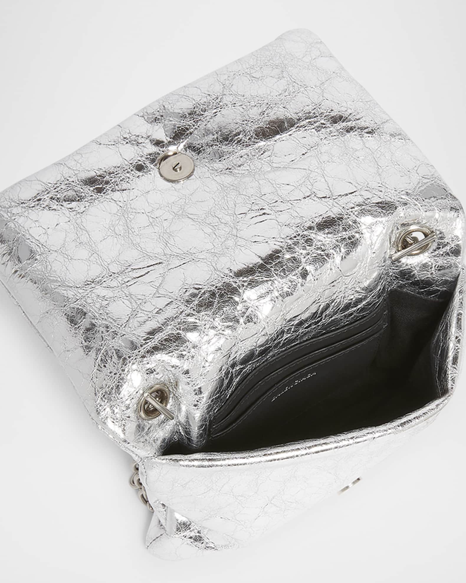 Balenciaga Monaco Nano Metallic Leather Crossbody Bag