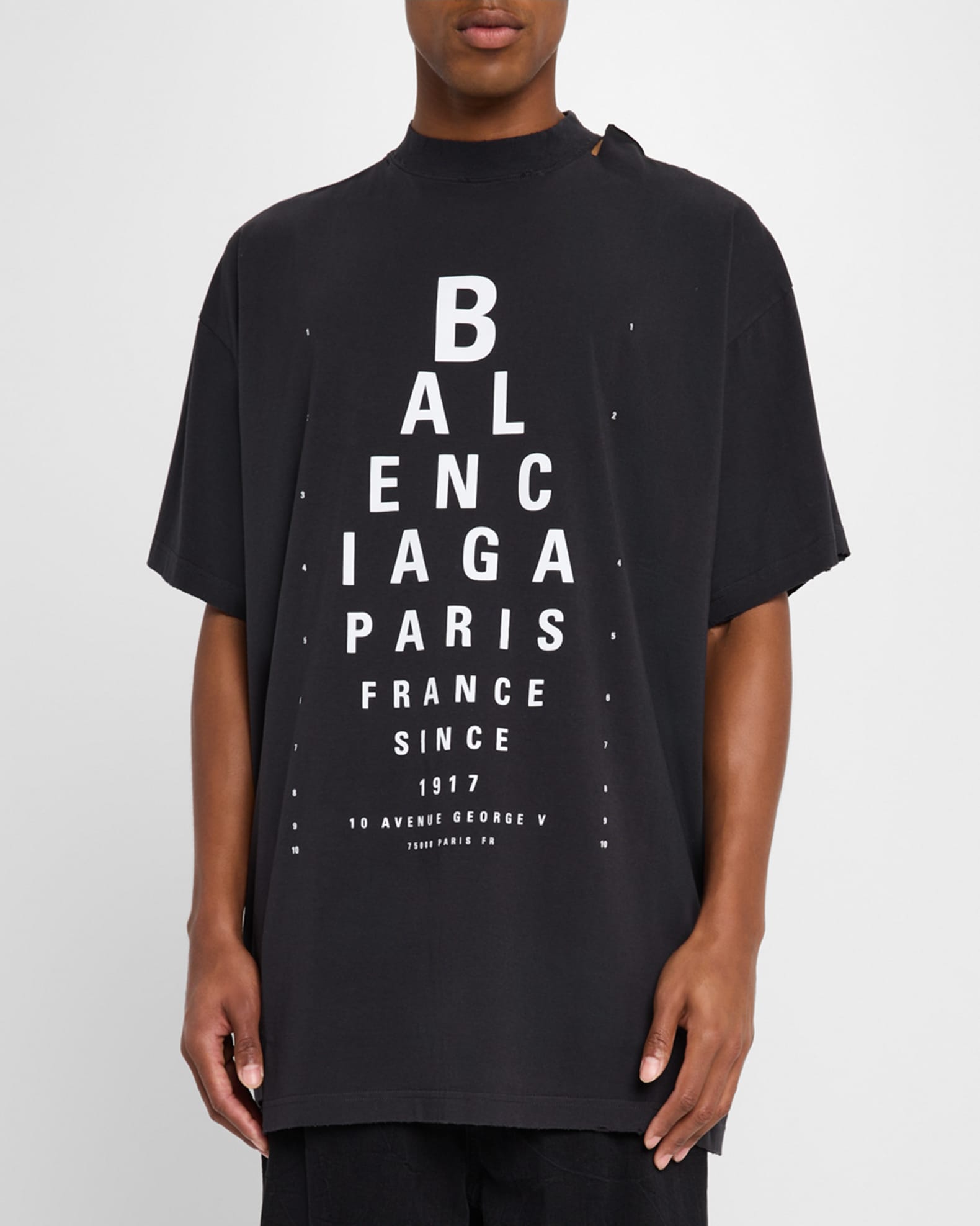 Balenciaga Men's Oversized Optical Logo T-Shirt | Neiman Marcus