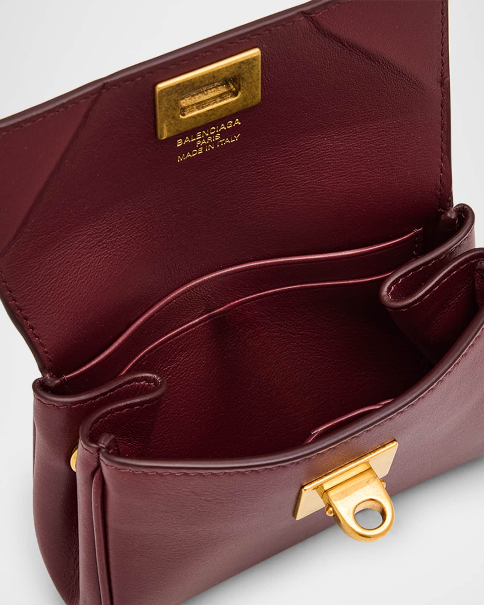 Balenciaga Rodeo Flap Leather Card Holder | Neiman Marcus