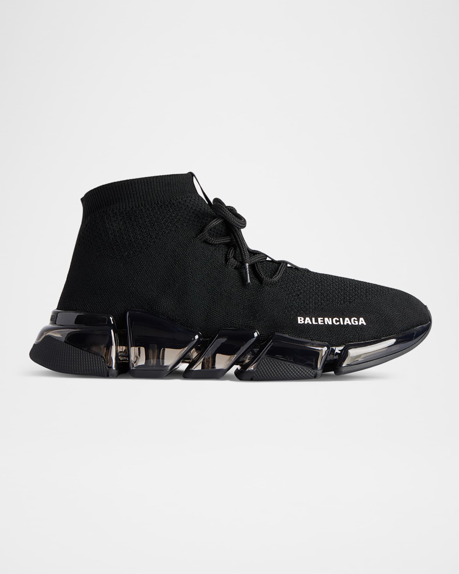 Balenciaga Men's Speed 2.0 Clear-Sole Knit Runner Sneakers