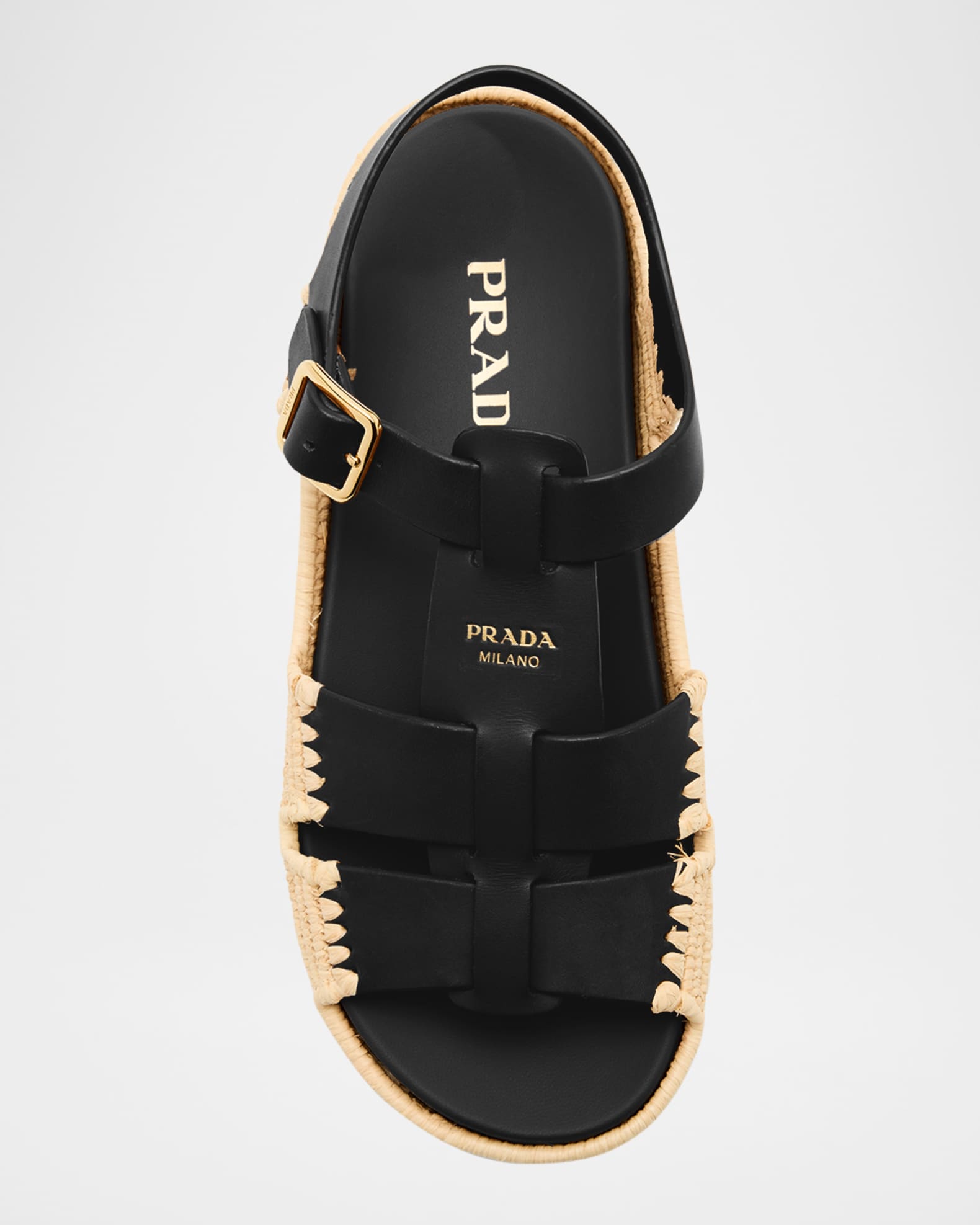 【関税込み】PRADA Leather sandals Prada Leather Crisscross Sandals | Saks Fifth Avenue