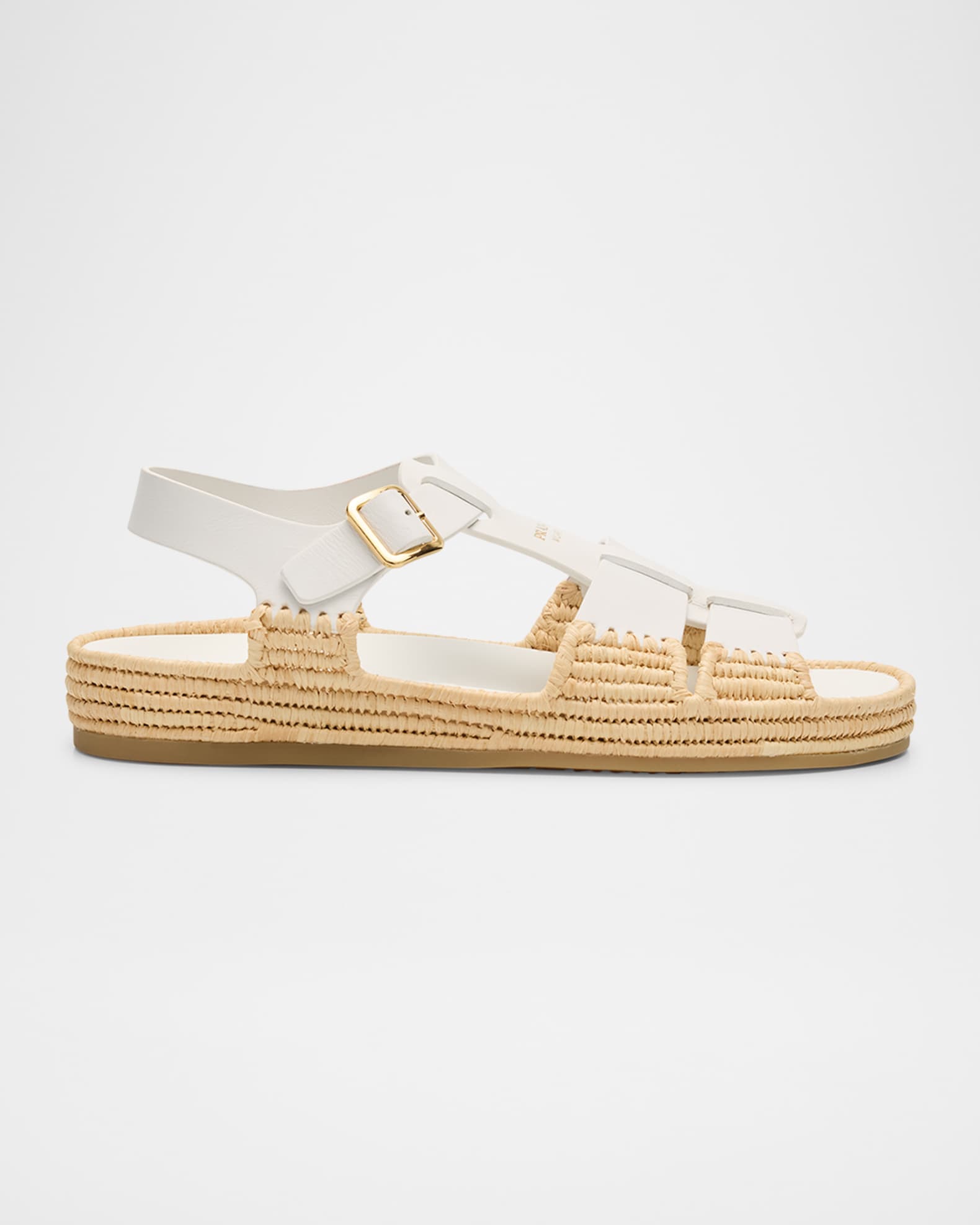 Prada Leather Fisherman Espadrille Sandals | Neiman Marcus
