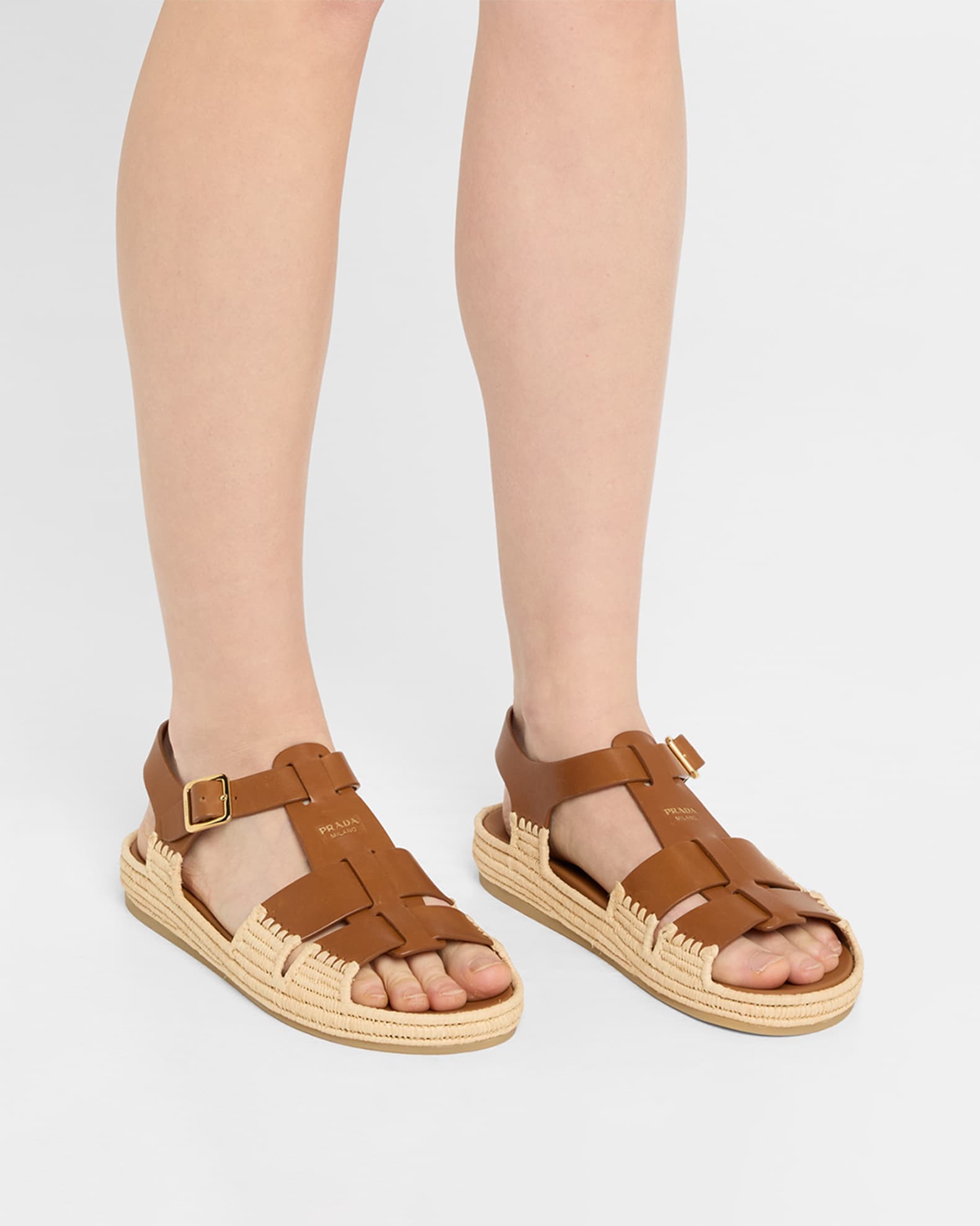 Leather Fisherman Espadrille Sandals 1