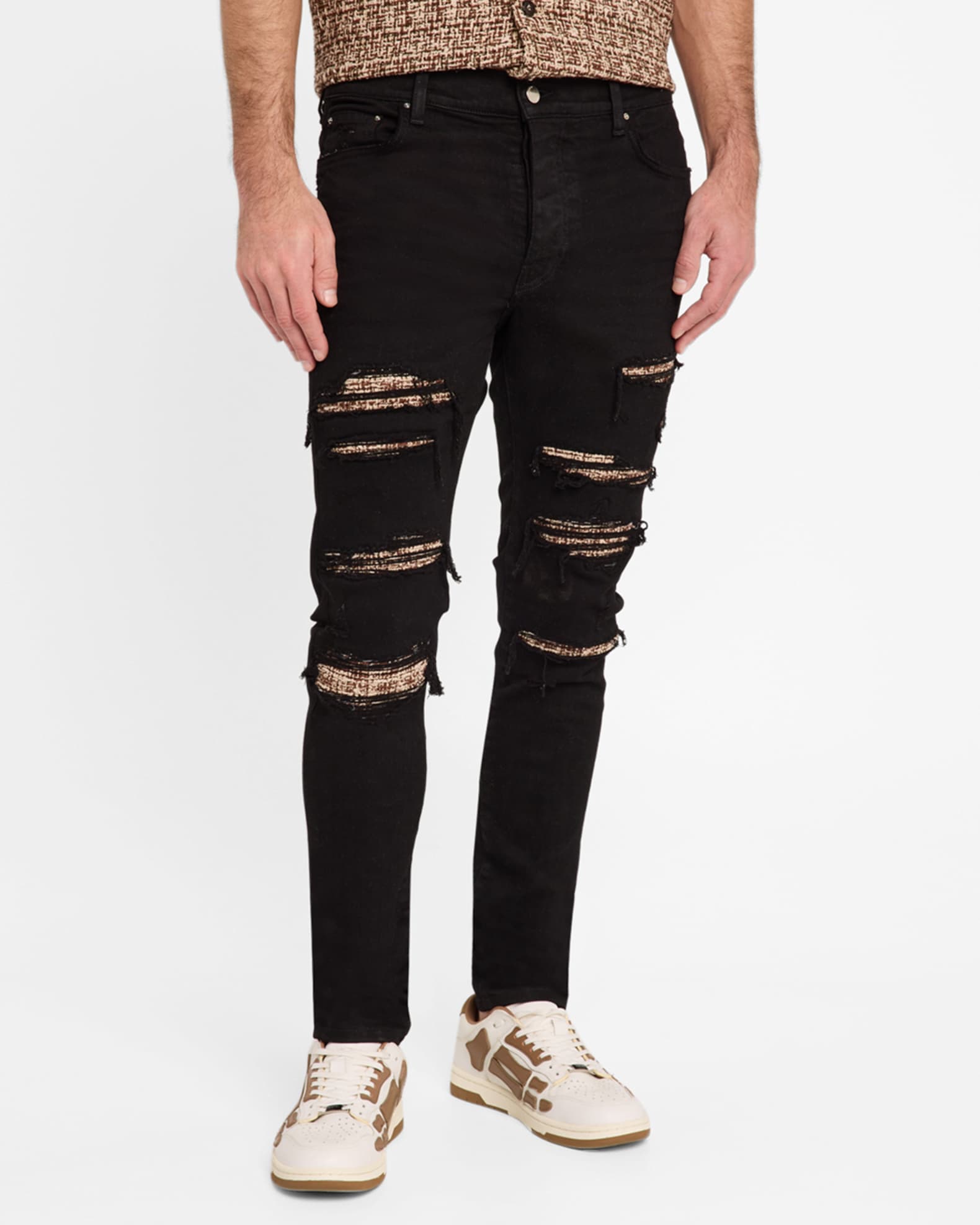 Amiri Men's Boucle Thrasher Skinny Jeans | Neiman Marcus