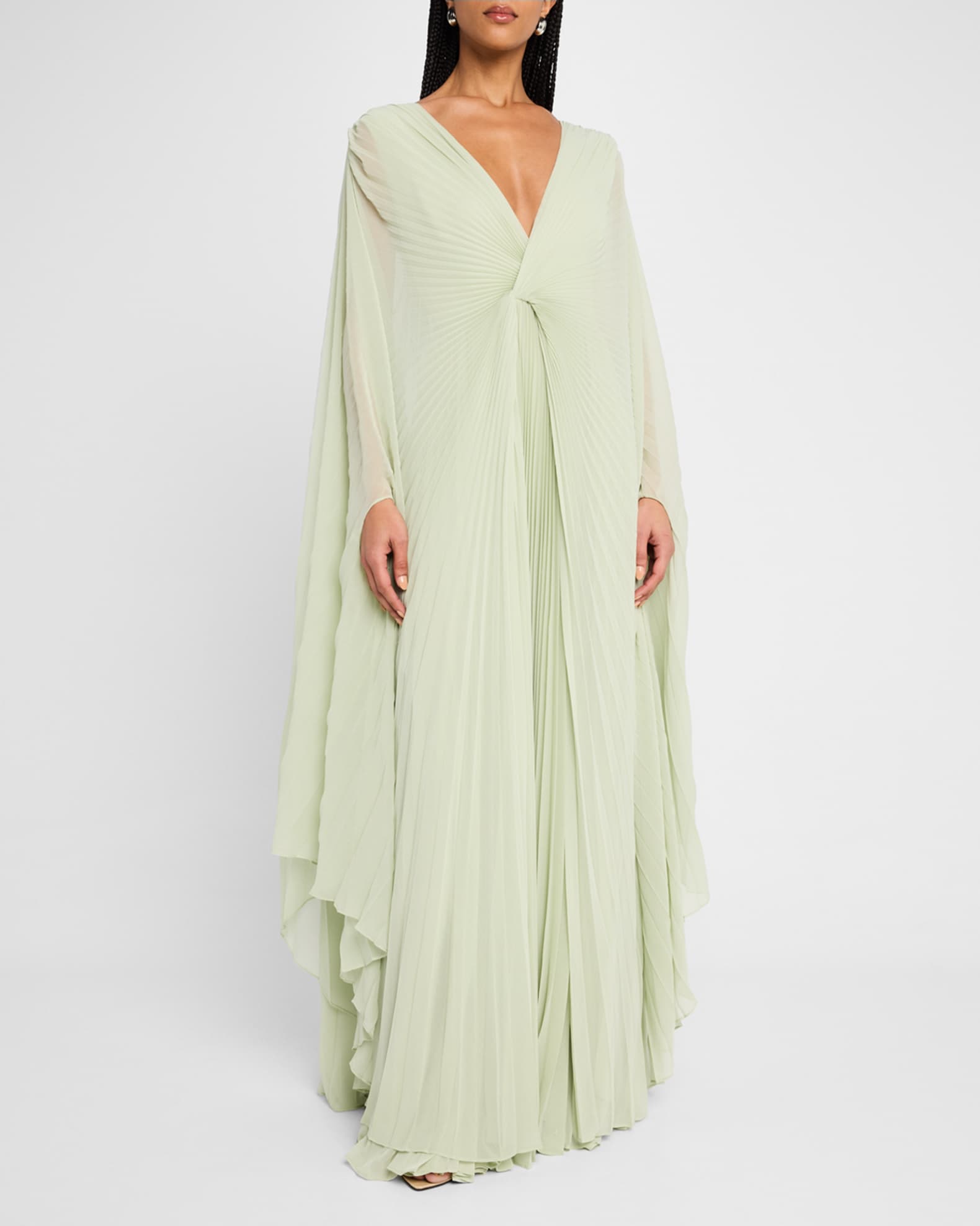 Serdena Pleated Cape Dress 1
