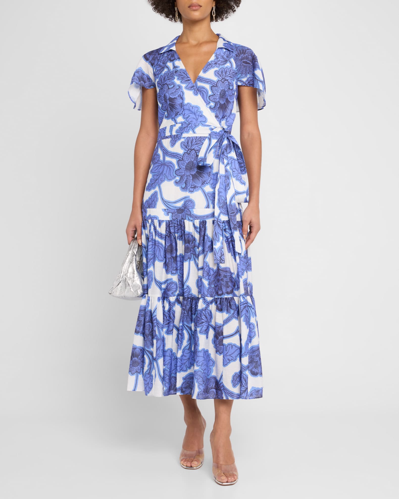 Avanna Floral Short-Sleeve Wrap Dress 1
